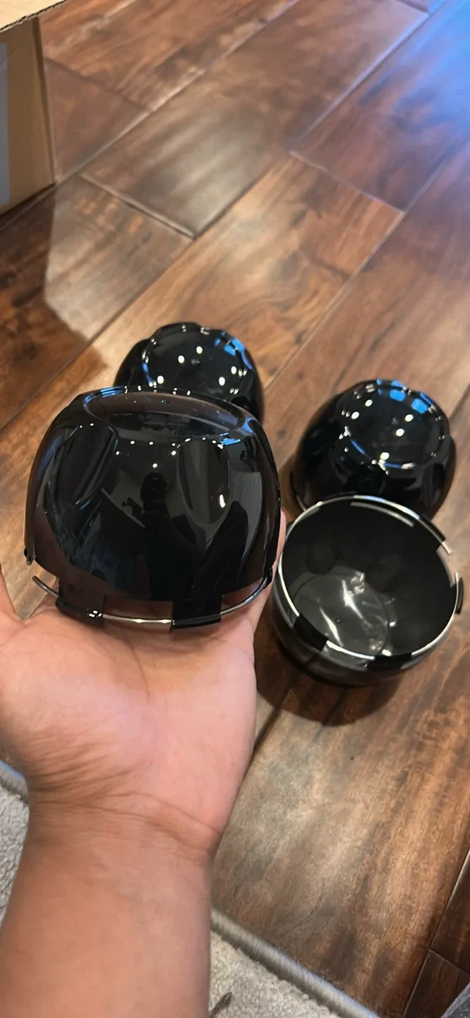 Rheedal 4pcs 99.5mm Wheel Center Caps - Gloss Black image indicator(4)