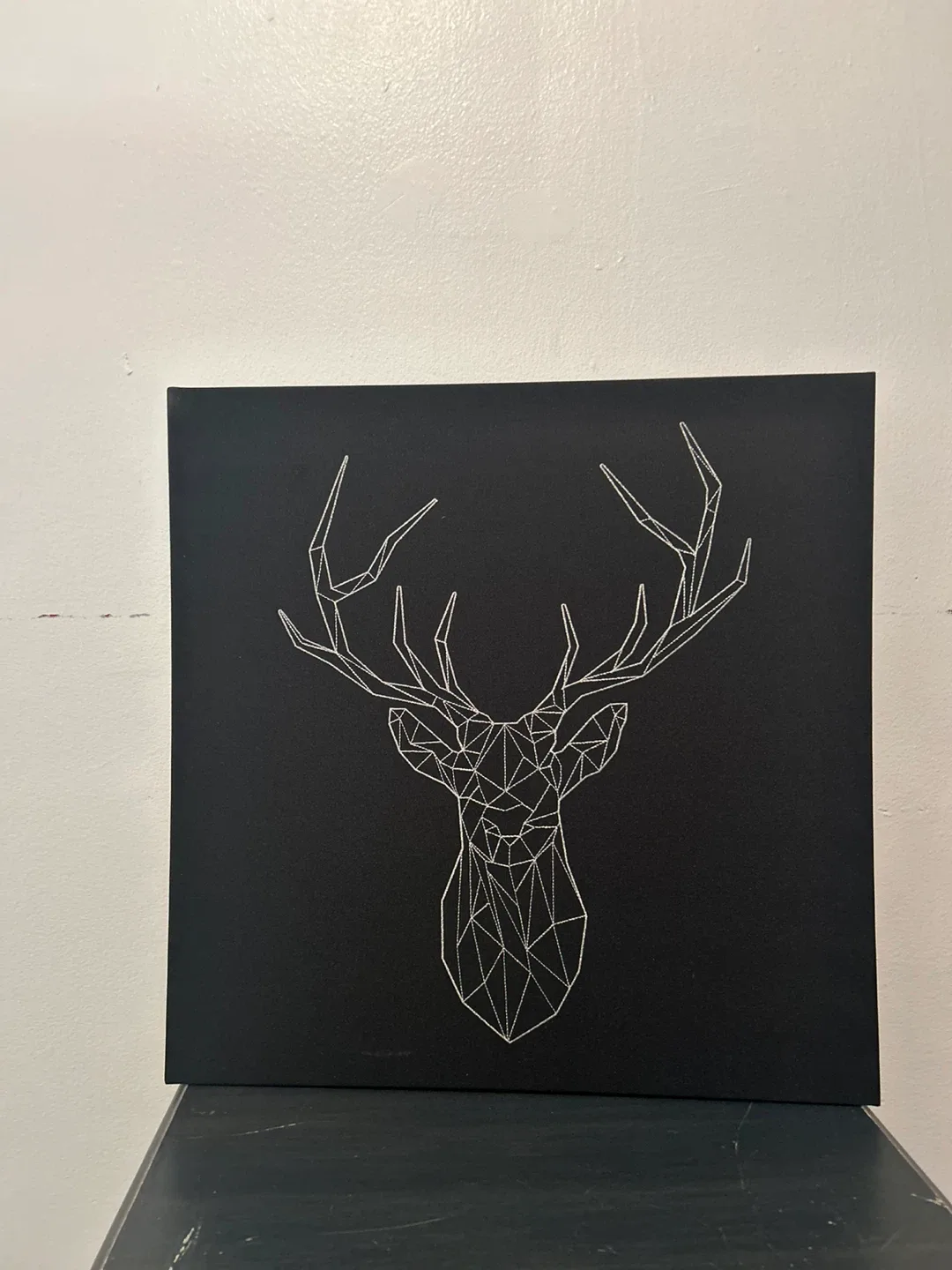 Black Deer Head Canvas Wall Art - 24x24 thumbnail