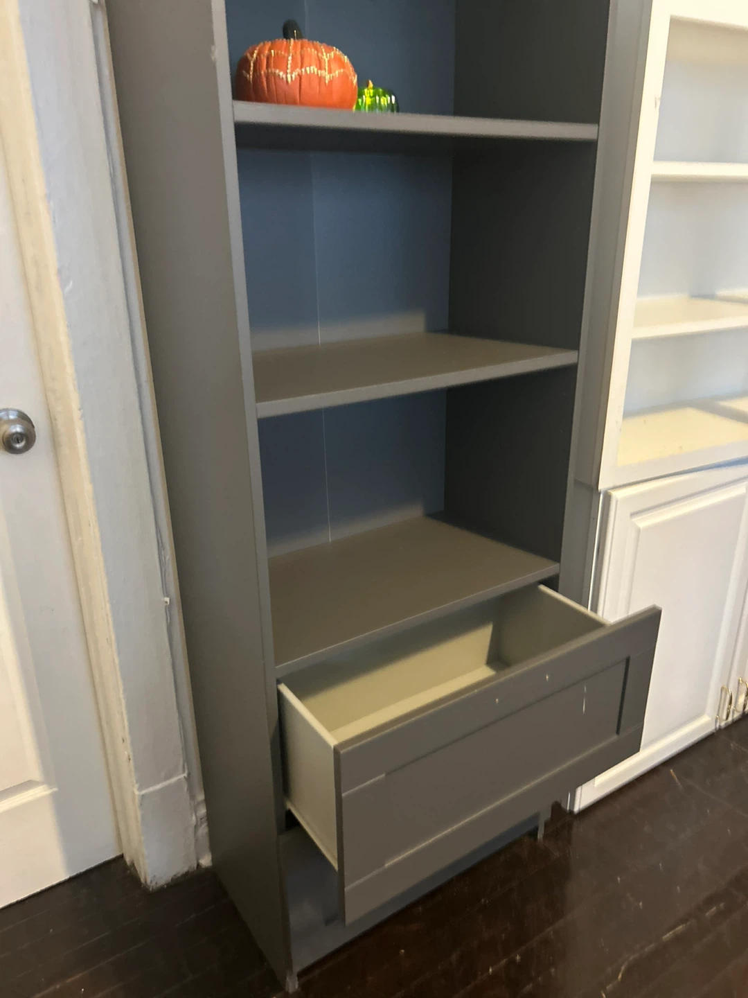 Gray Bookshelf with Drawer - 72" Tall - photo 4