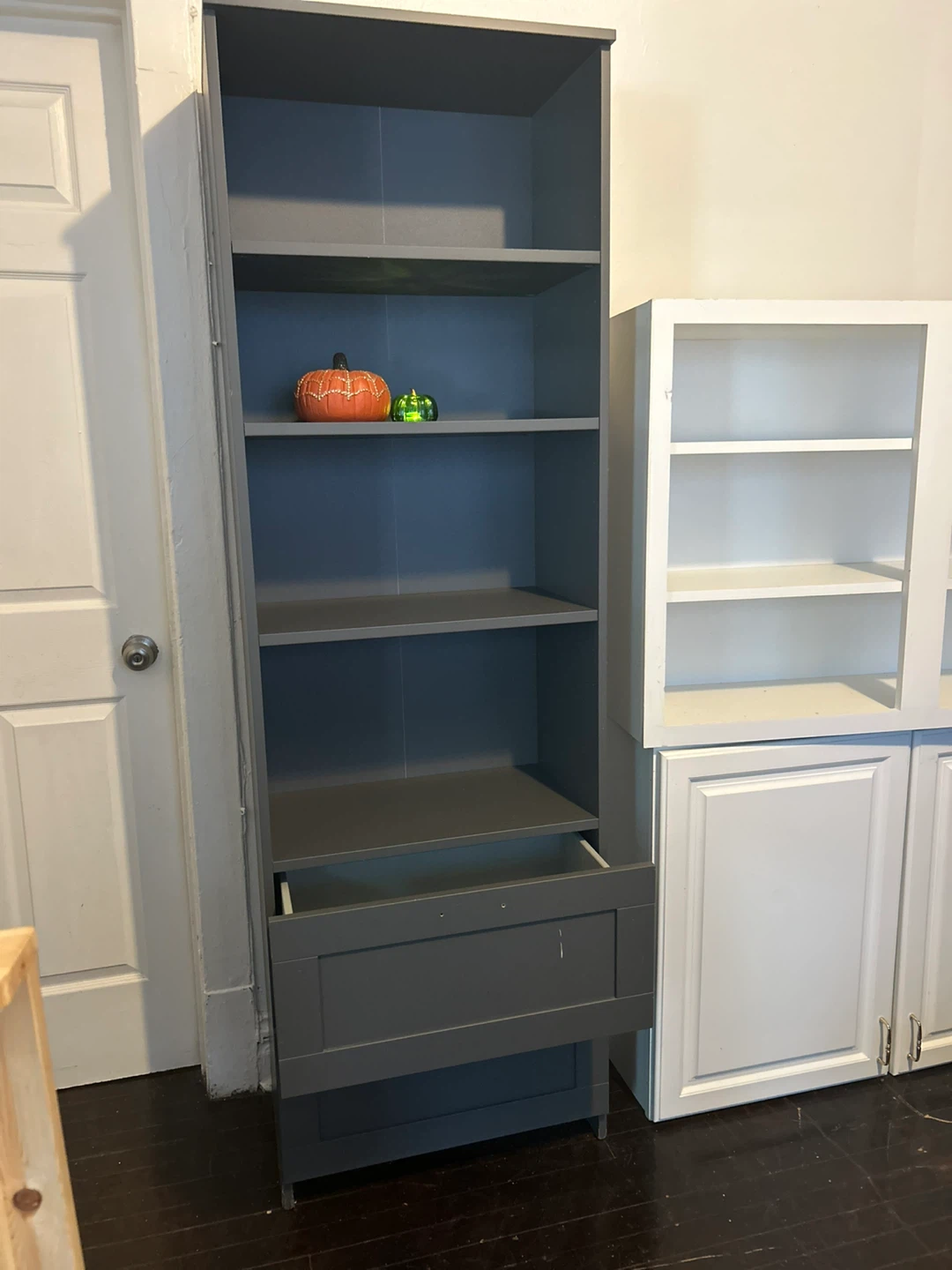 Gray Bookshelf with Drawer - 72" Tall - photo 3