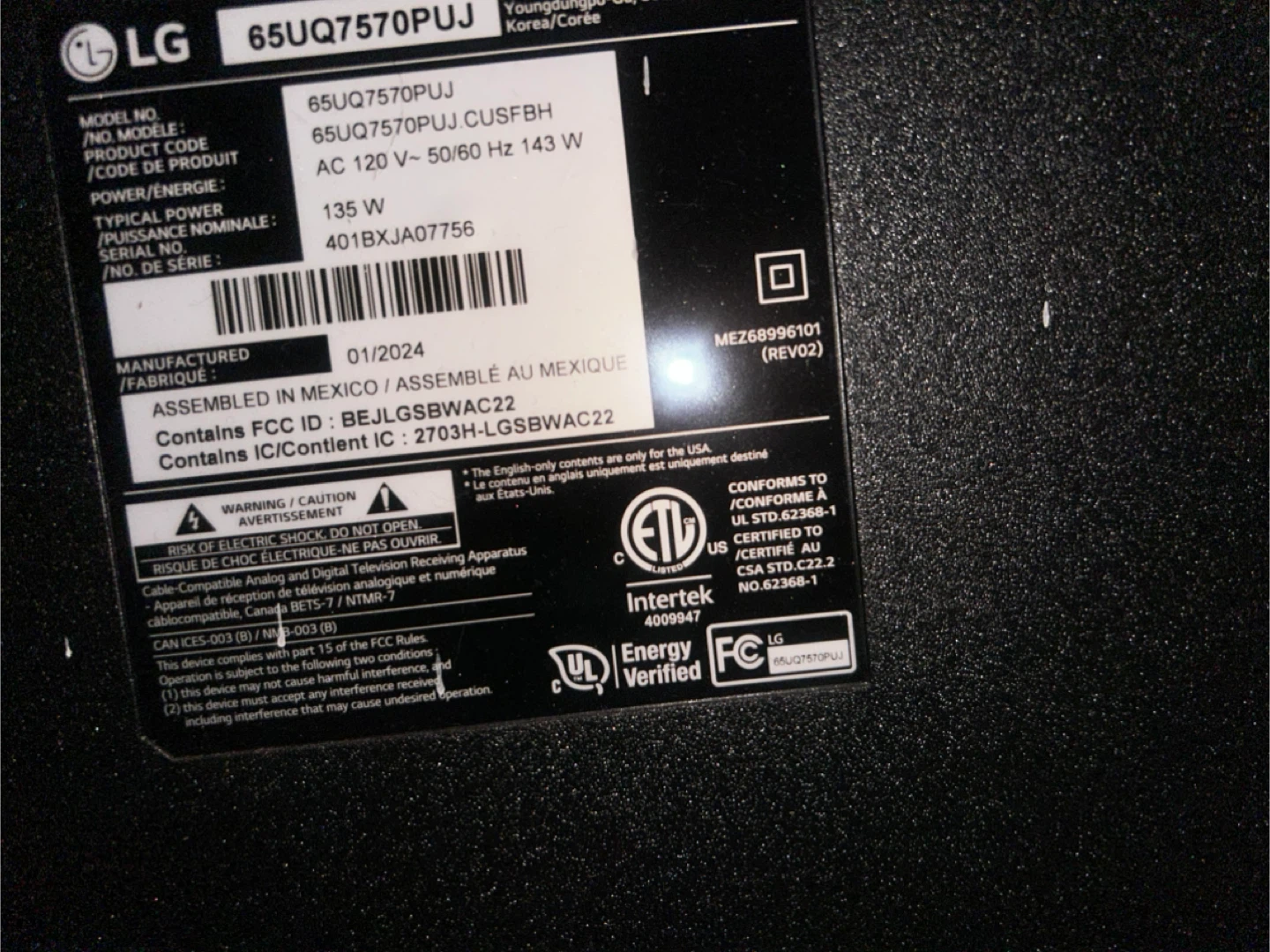 LG 65UQ7570PUJ 65" 4K UHD Smart TV - photo 2