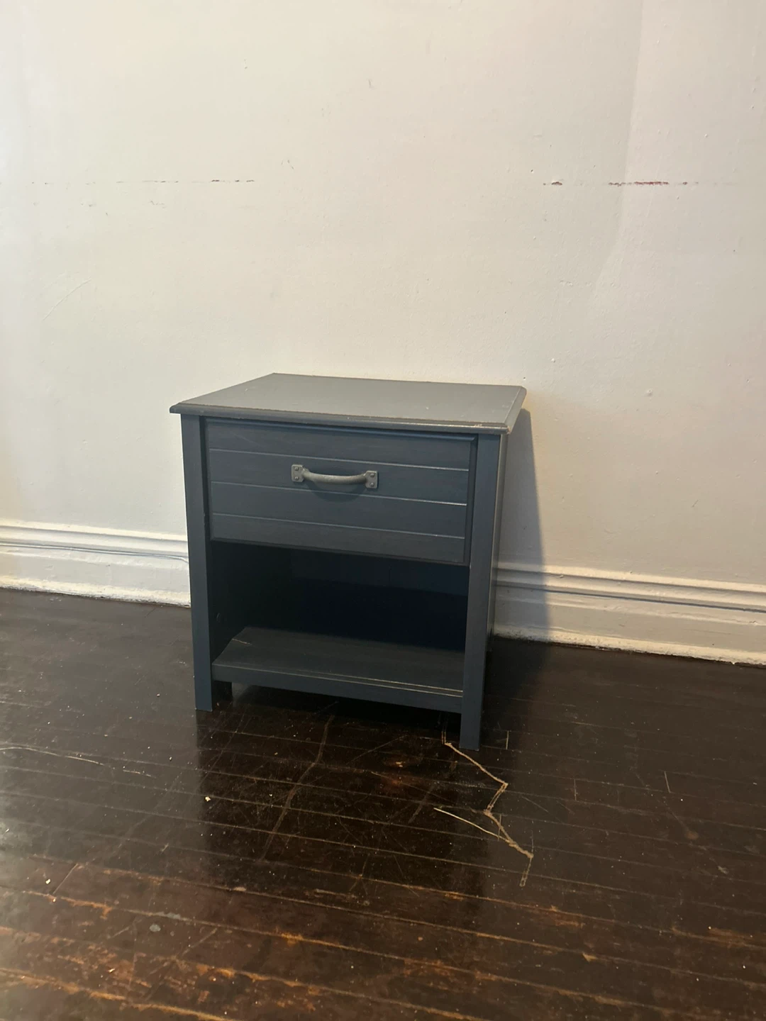 Blue Nightstand with Drawer