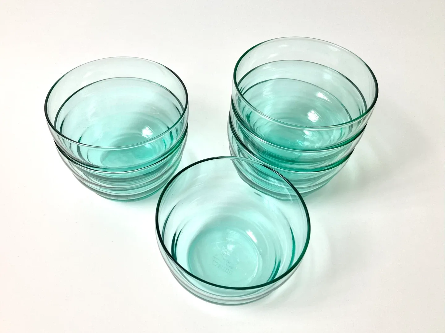 Set of 6 Vintage Glass Turquoise IKEA Skoja Bowls image indicator(2)