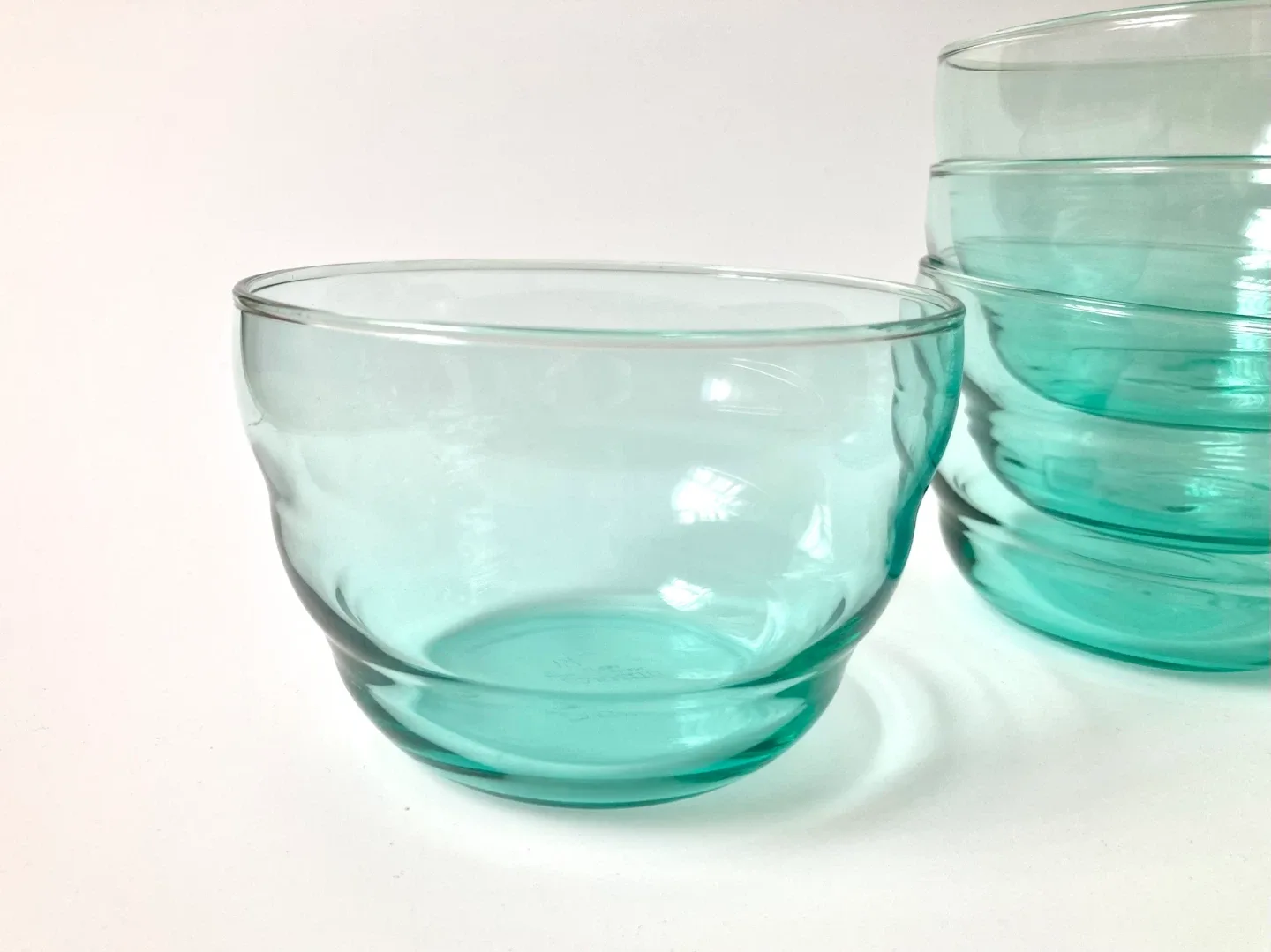 Set of 6 Vintage Glass Turquoise IKEA Skoja Bowls image indicator(3)