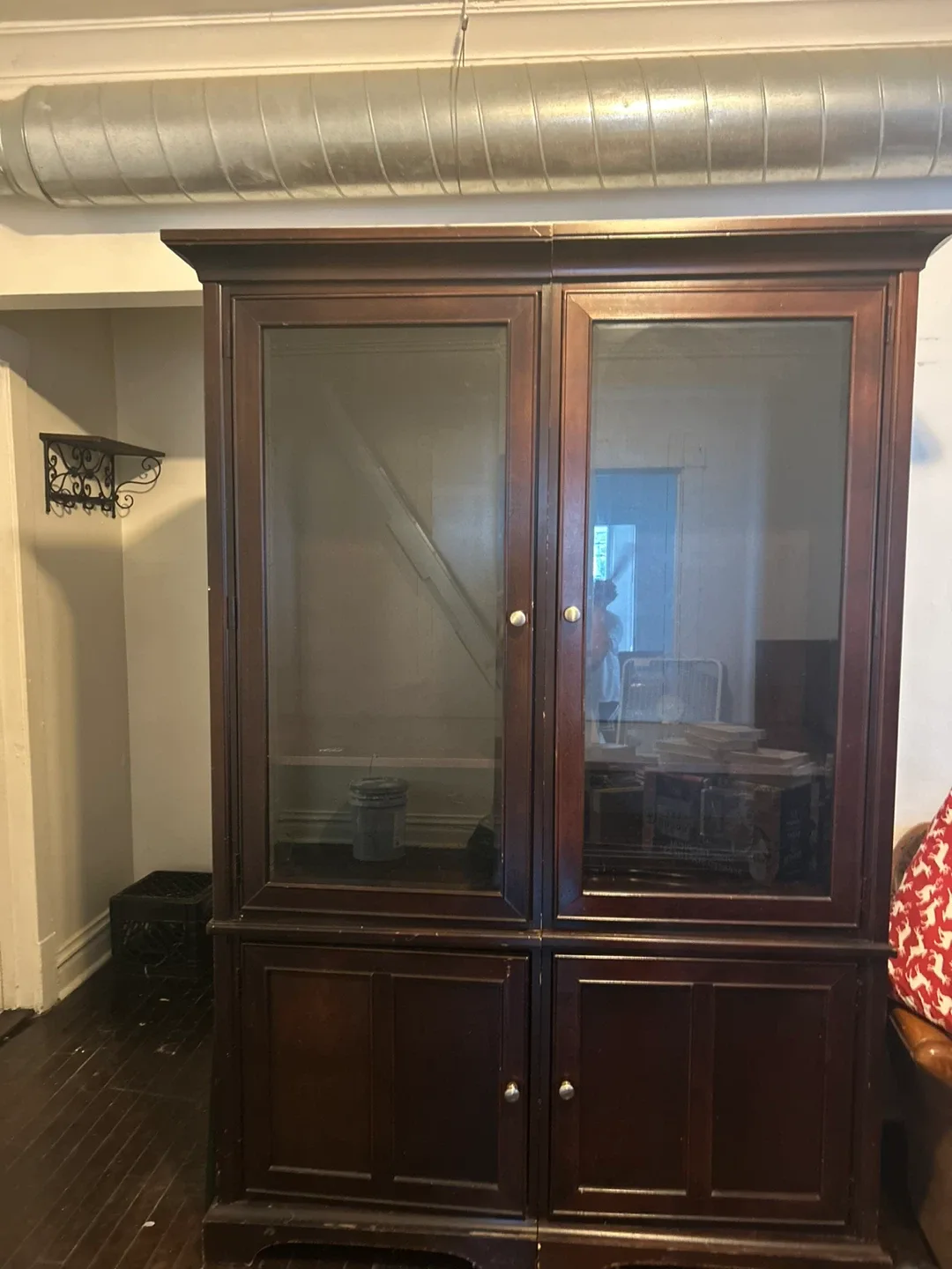 Dark Wood Display Cabinet - 78 inches tall image indicator(2)