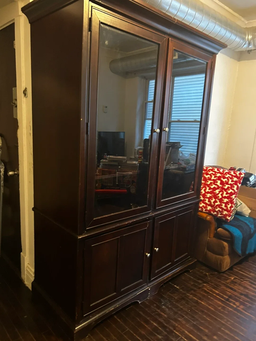 Dark Wood Display Cabinet - 78 inches tall image indicator(3)