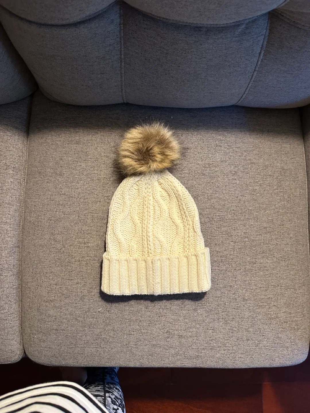 Hunter Cream Knit Beanie with Pom Pom image indicator(5)