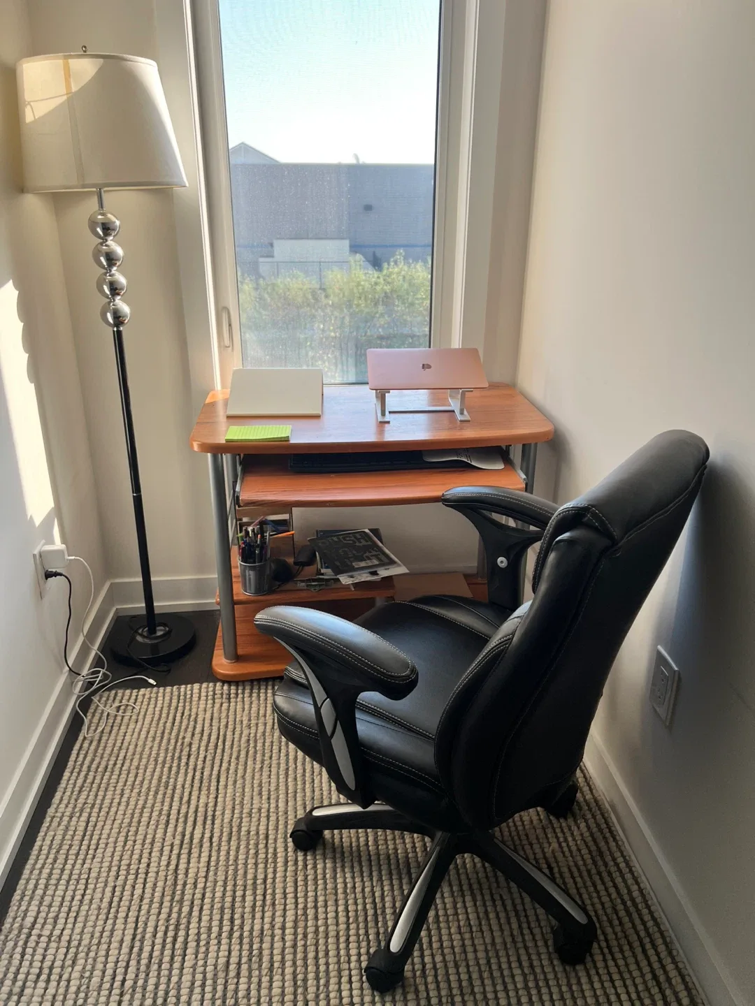 Office Desk and Black Leather Office Chair image indicator(3)