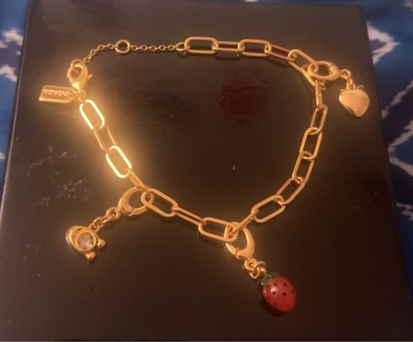 Coach Gold Charm Bracelet with Strawberry thumbnail