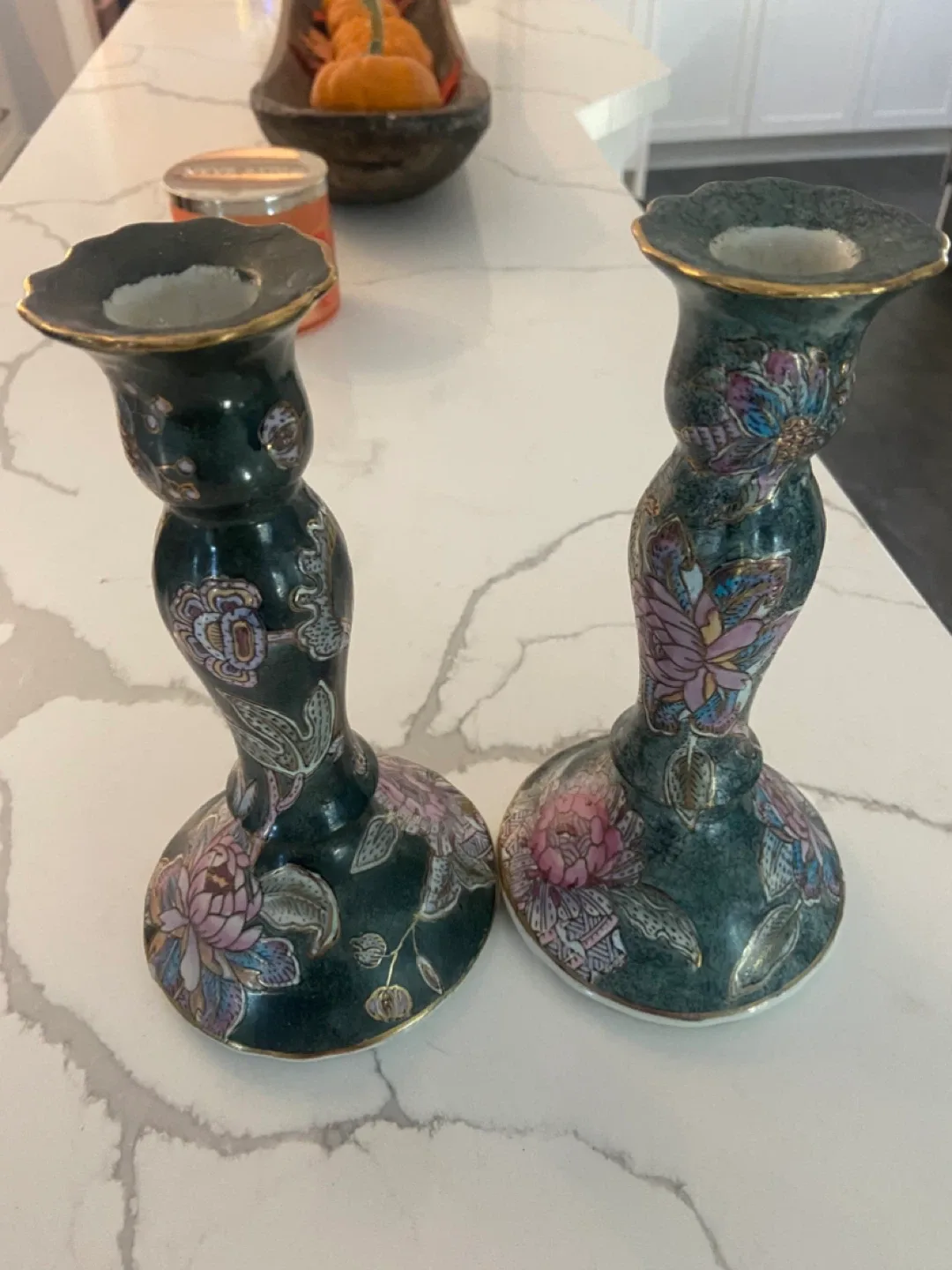 Floral Ceramic Candlestick Holders - Set of 2 image indicator(2)