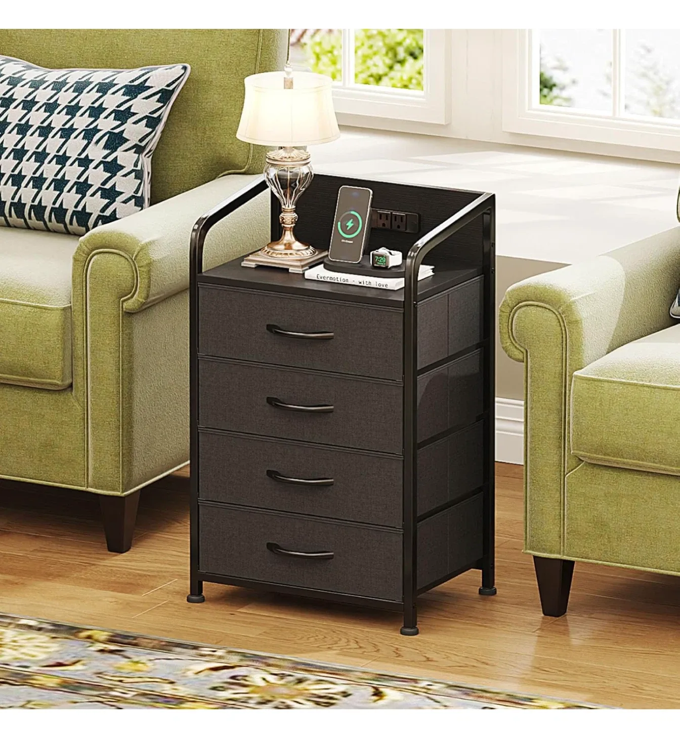 Nightstand with Charging Station & 4 Drawers image indicator(4)