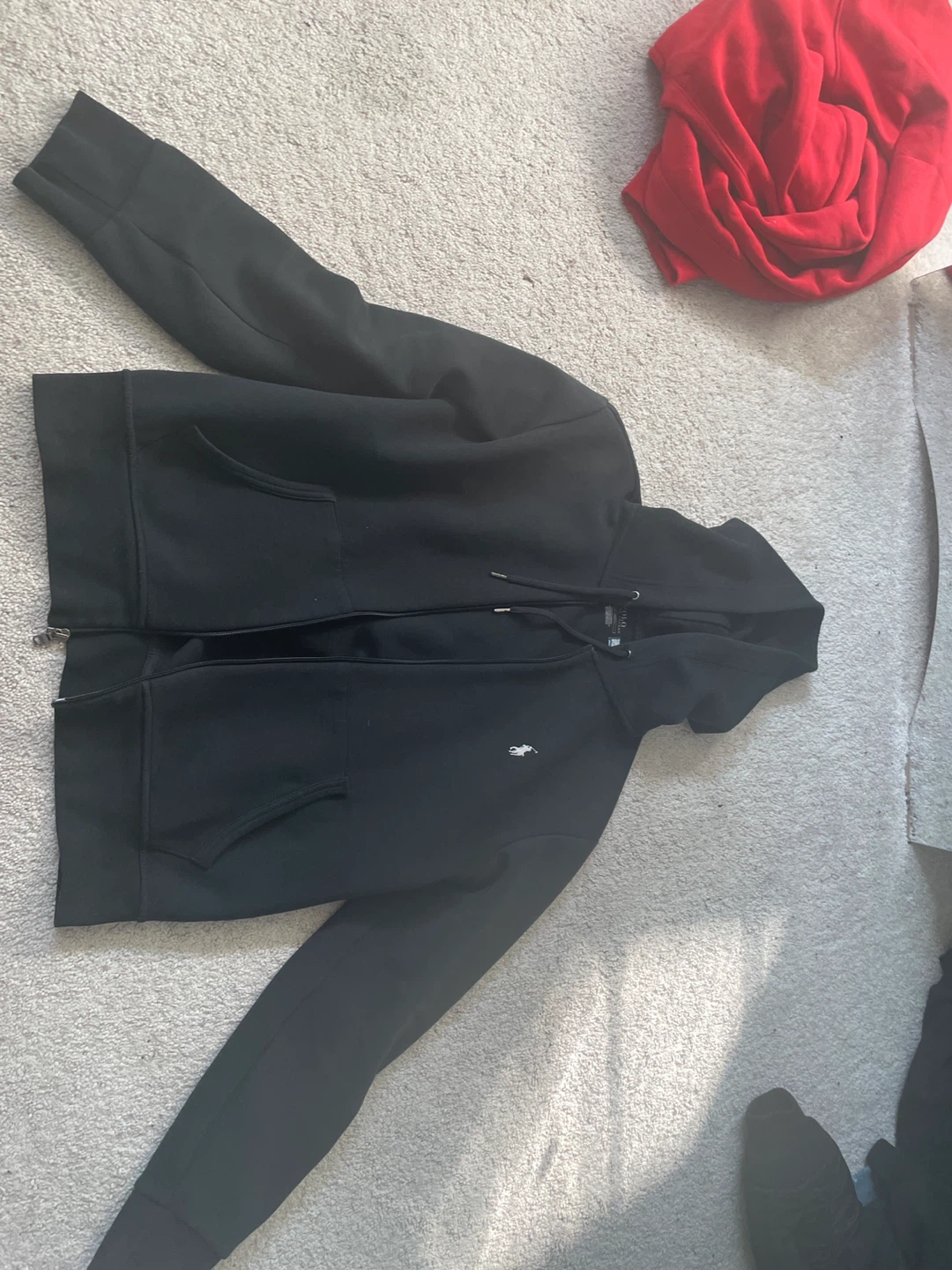 Black polo zip up