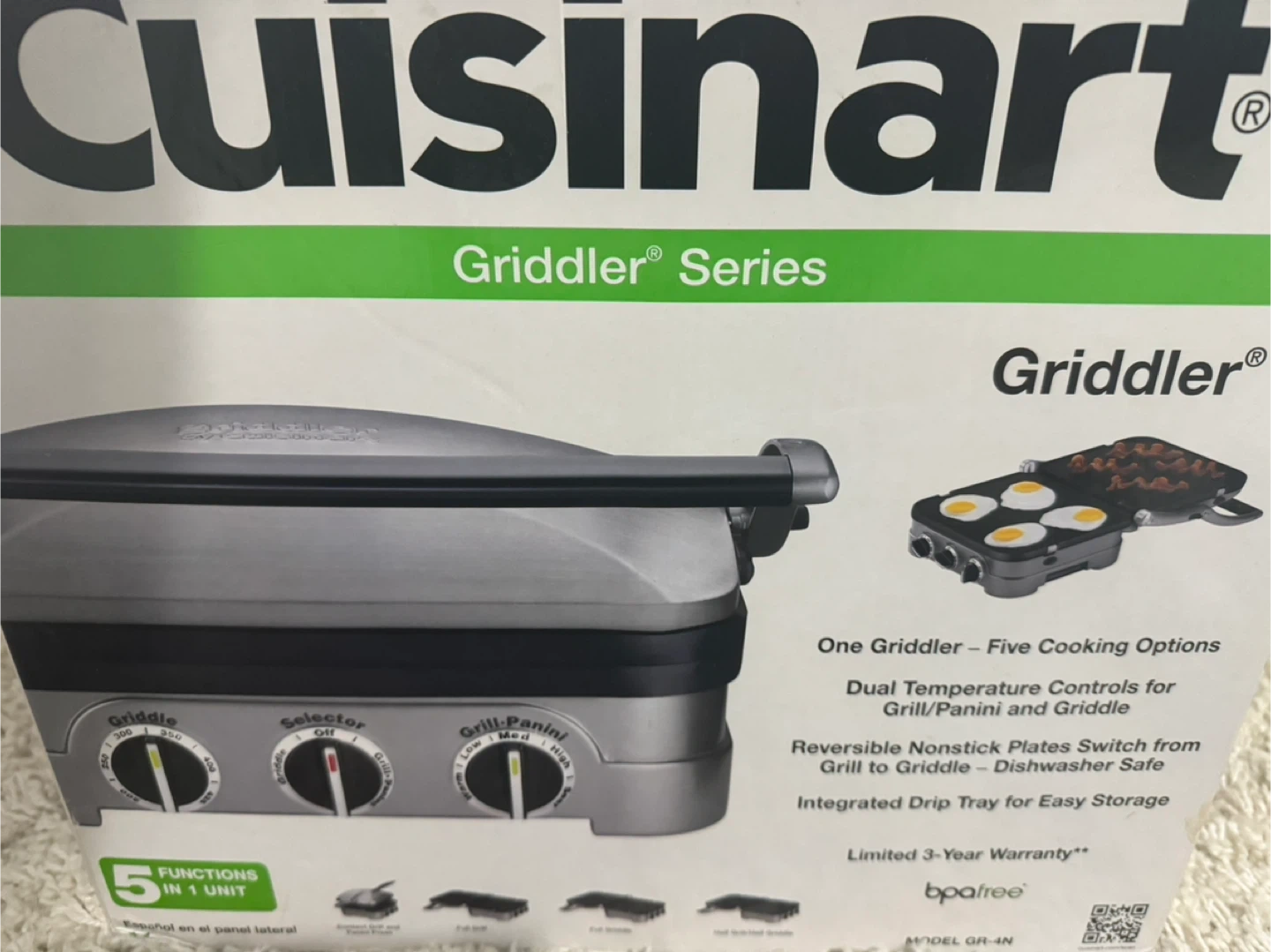 Cuisinart Electric Griddler GR-4N Karrot