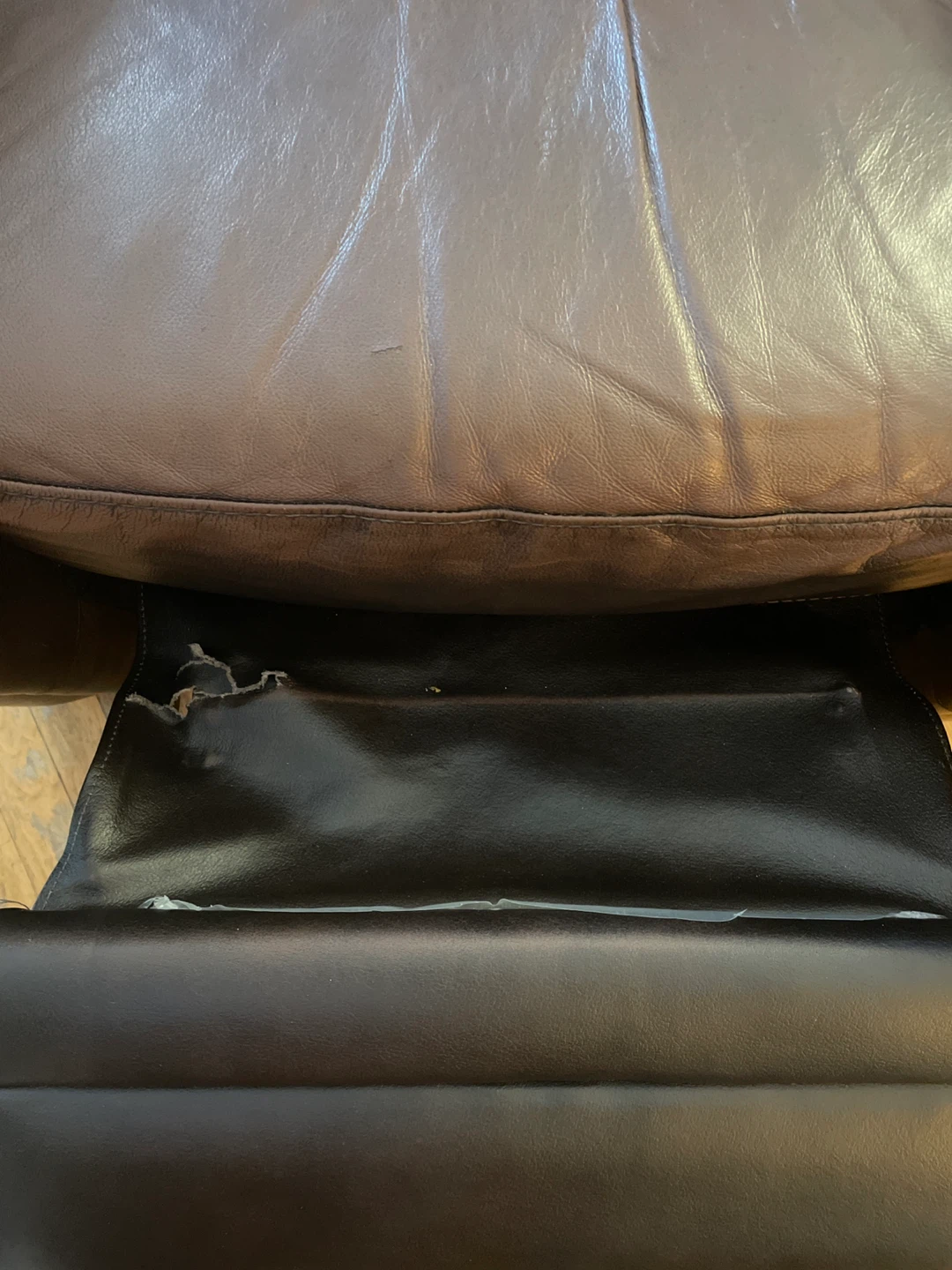 Brown Leather Recliner Chair (Raymour & Flanigan) - photo 2