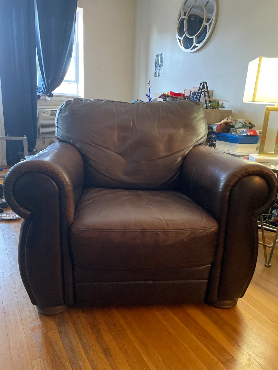 Brown Leather Recliner Chair (Raymour & Flanigan)