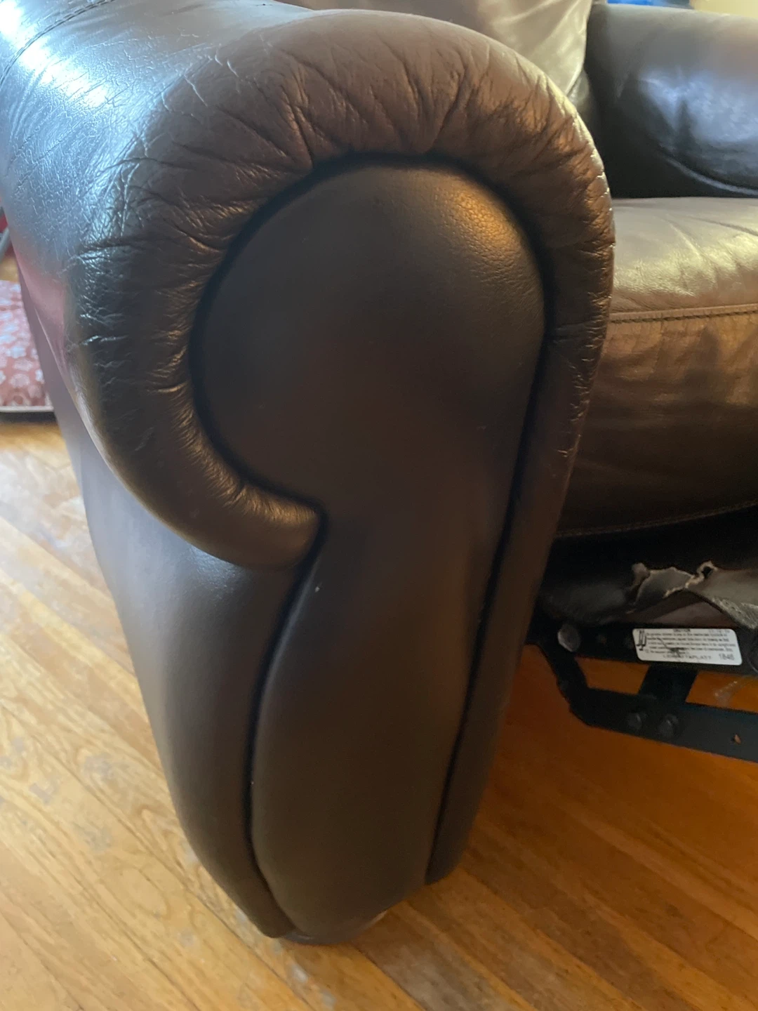 Brown Leather Recliner Chair (Raymour & Flanigan) - photo 3