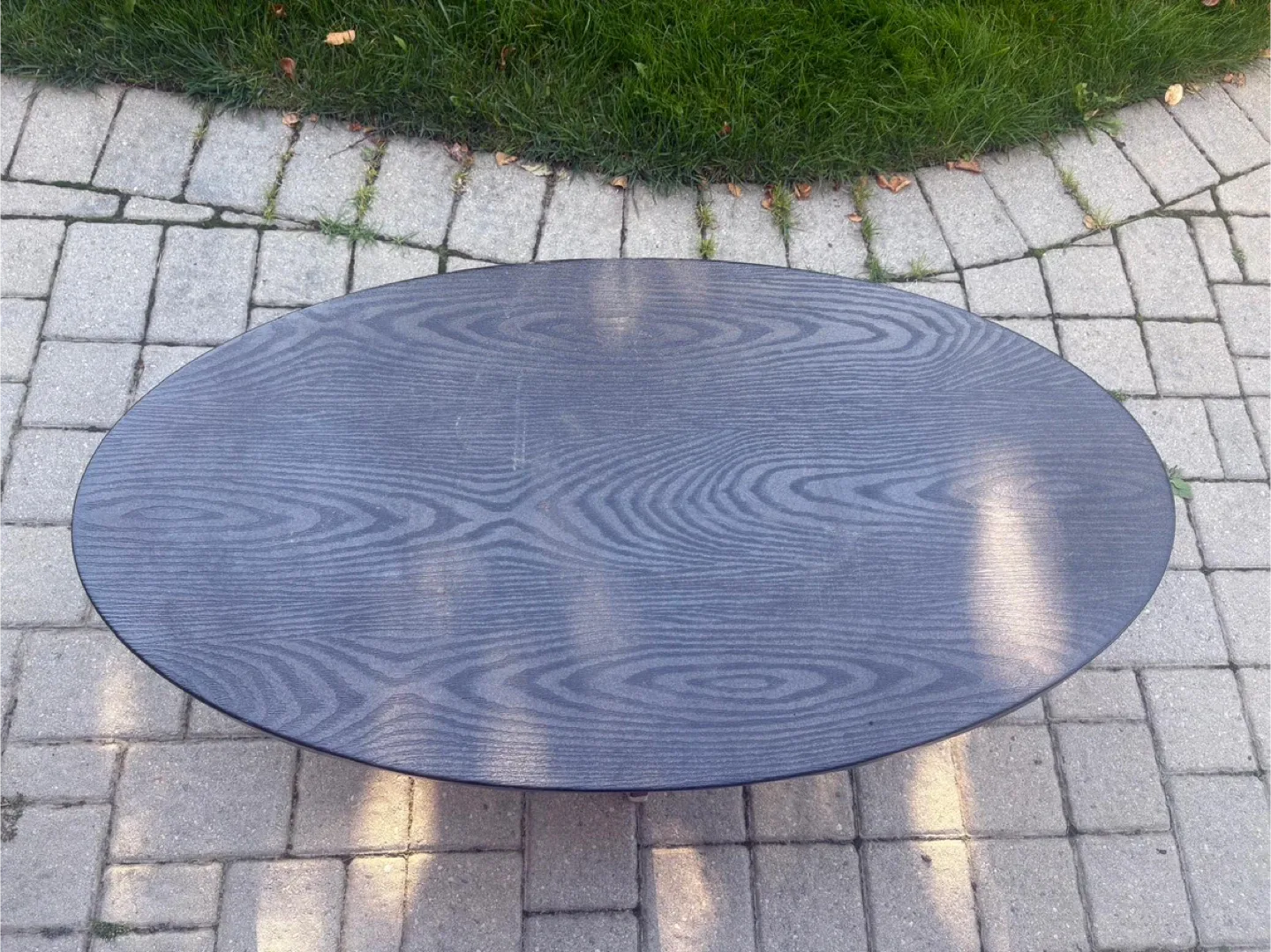 Round Black Wood Coffee Table-Waterproof image indicator(3)