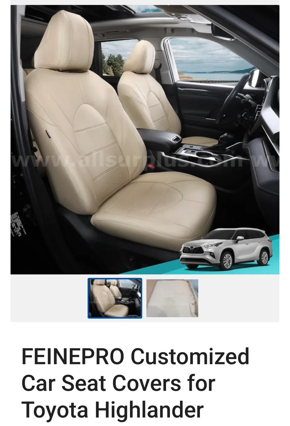 FEINEPRO Car Seat Covers for Toyota Highlander thumbnail