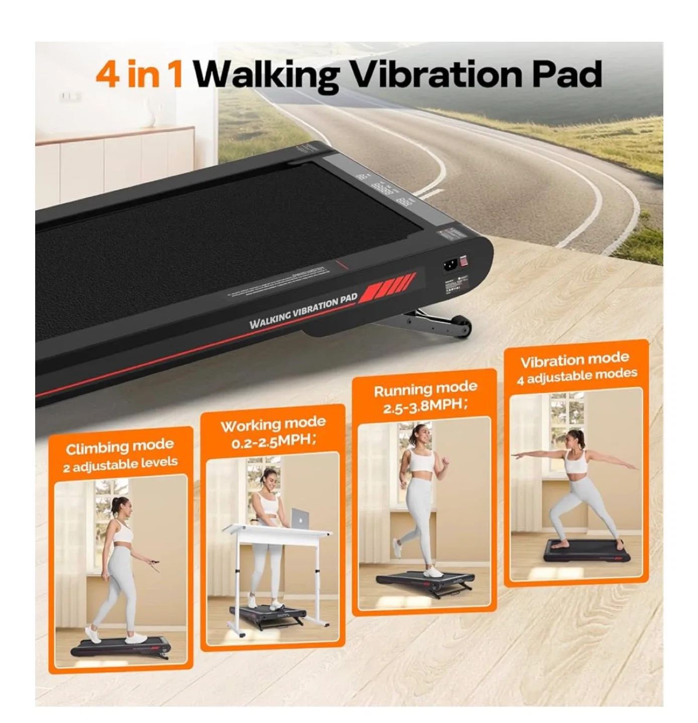 4 in 1 Walking Vibration Pad Treadmill image indicator(5)