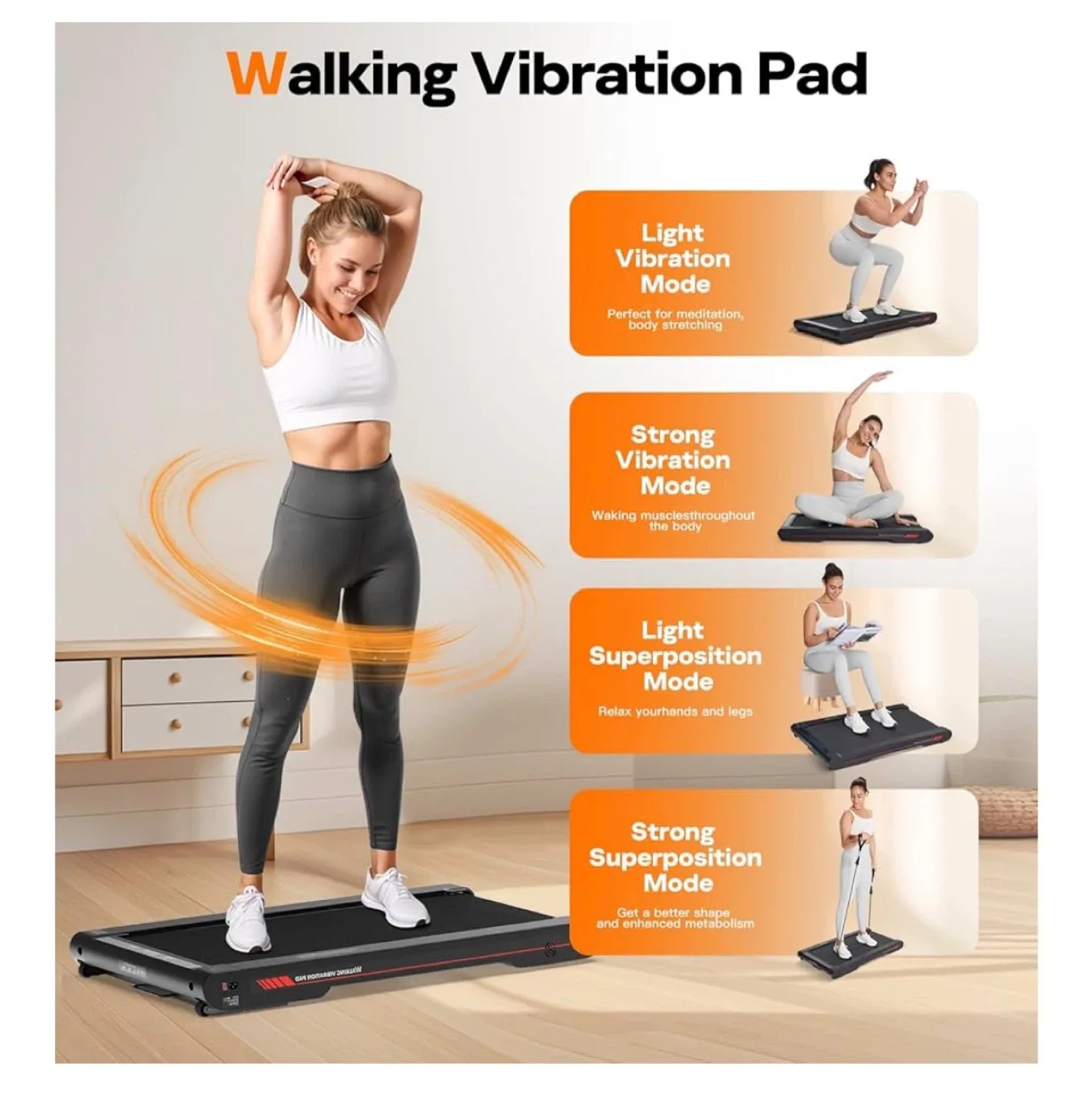 4 in 1 Walking Vibration Pad Treadmill image indicator(3)