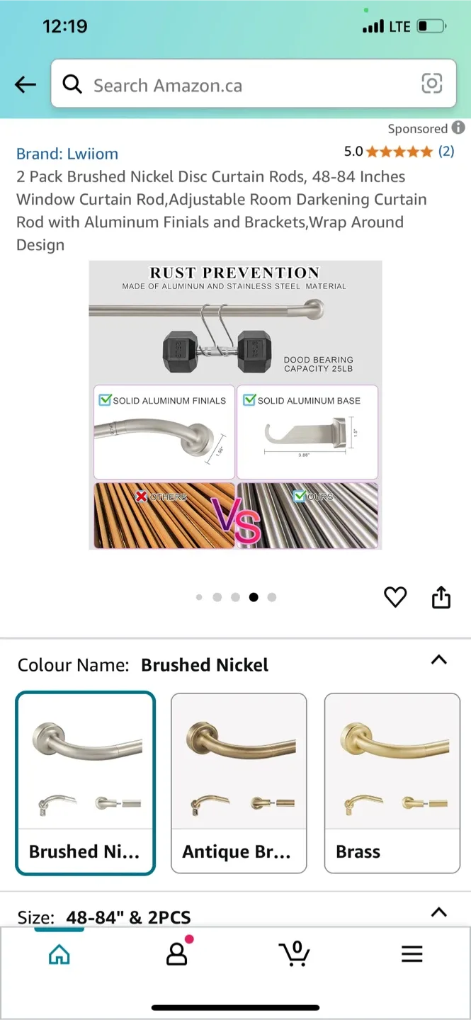 Curtain Rods: Lwiioom, YuMierle, Ivilion - Sizes Vary image indicator(4)