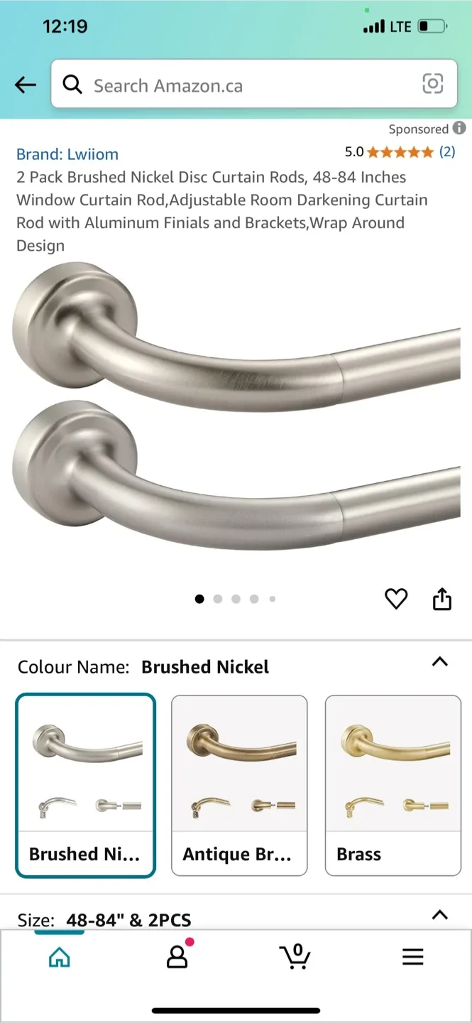 Curtain Rods: Lwiioom, YuMierle, Ivilion - Sizes Vary image indicator(5)