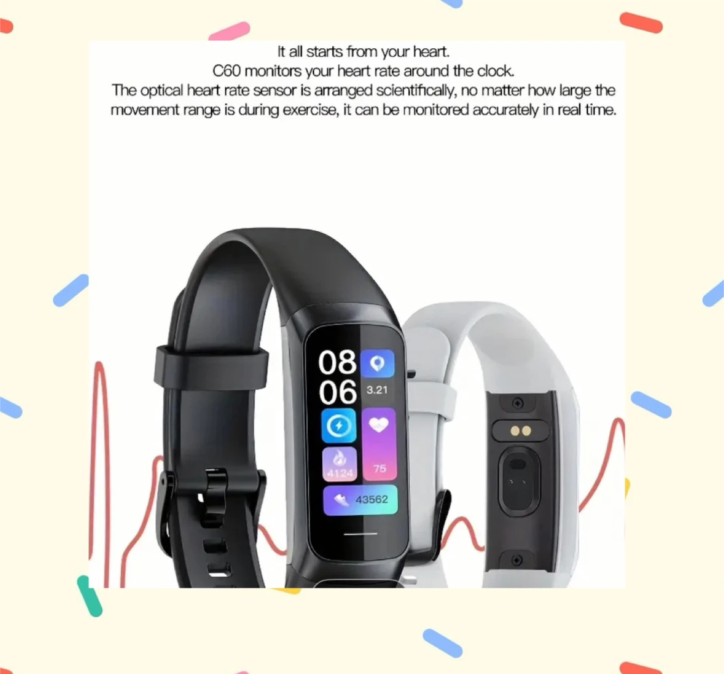 Black Fitness Tracker with  2 extra bands - photo 2