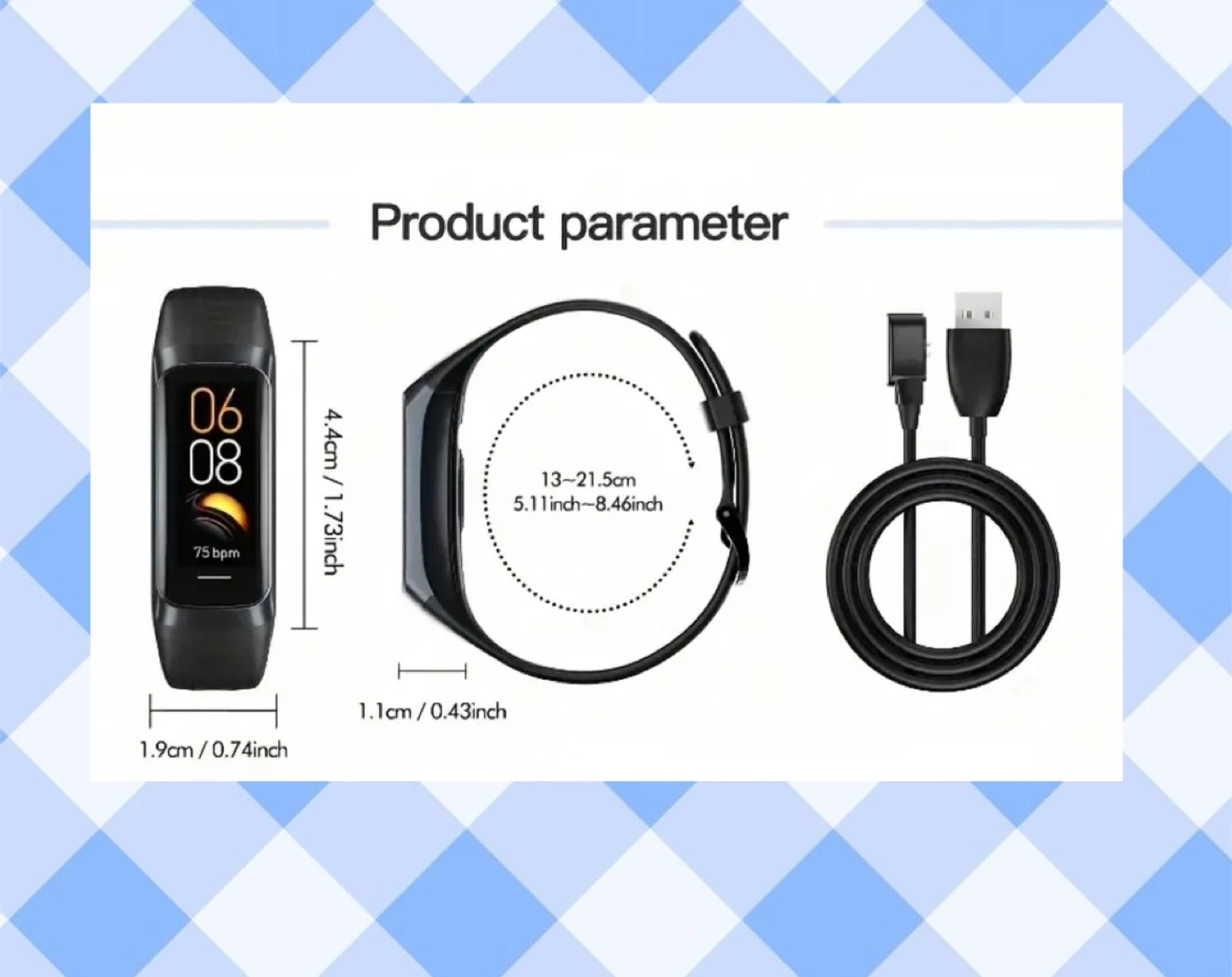 Black Fitness Tracker with  2 extra bands - photo 4