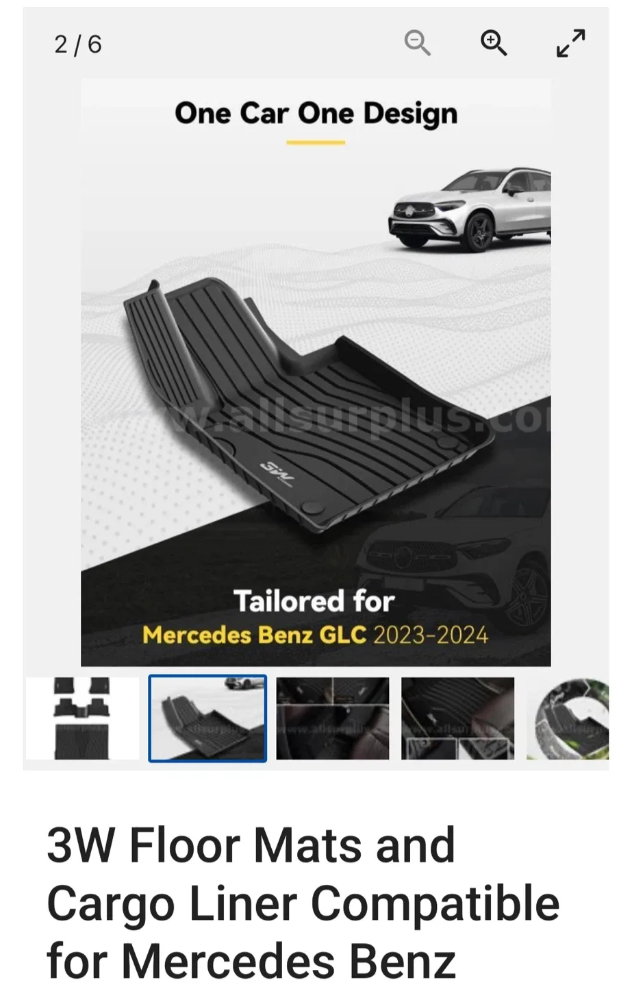 3W Car Mats & Cargo Liner for Mercedes Benz GLC image indicator(2)