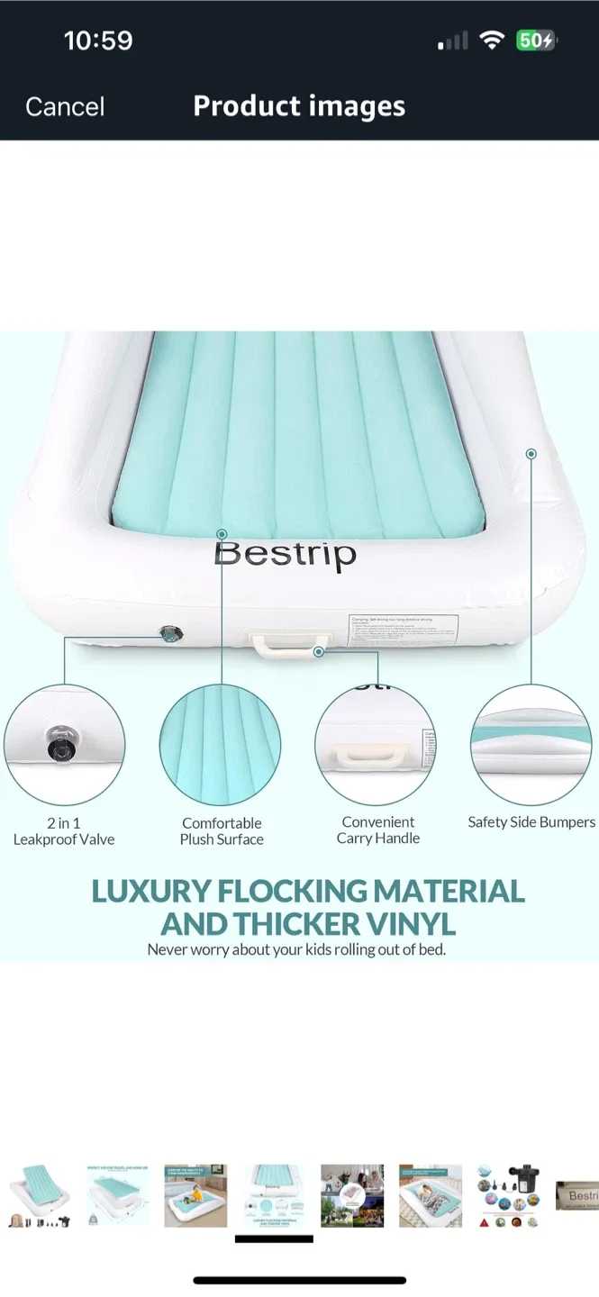 Bestrip Inflatable Toddler Travel Bed - White image indicator(4)