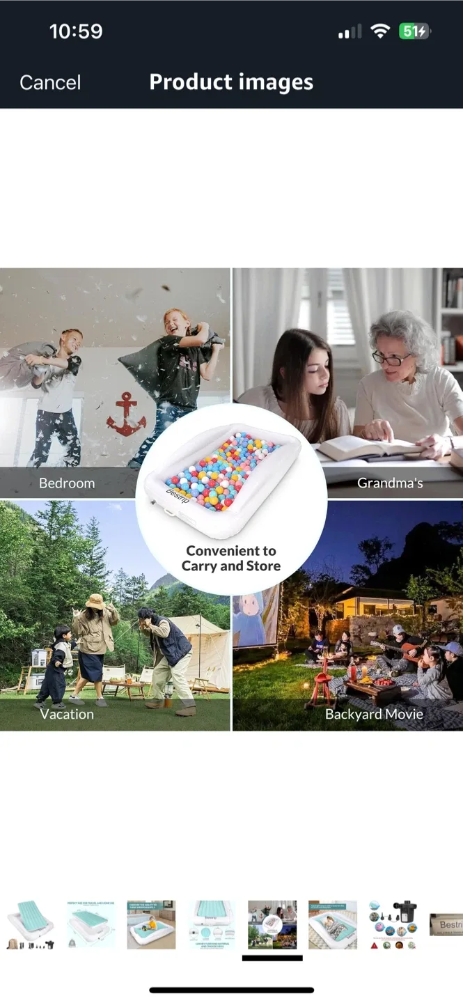 Bestrip Inflatable Toddler Travel Bed - White image indicator(3)