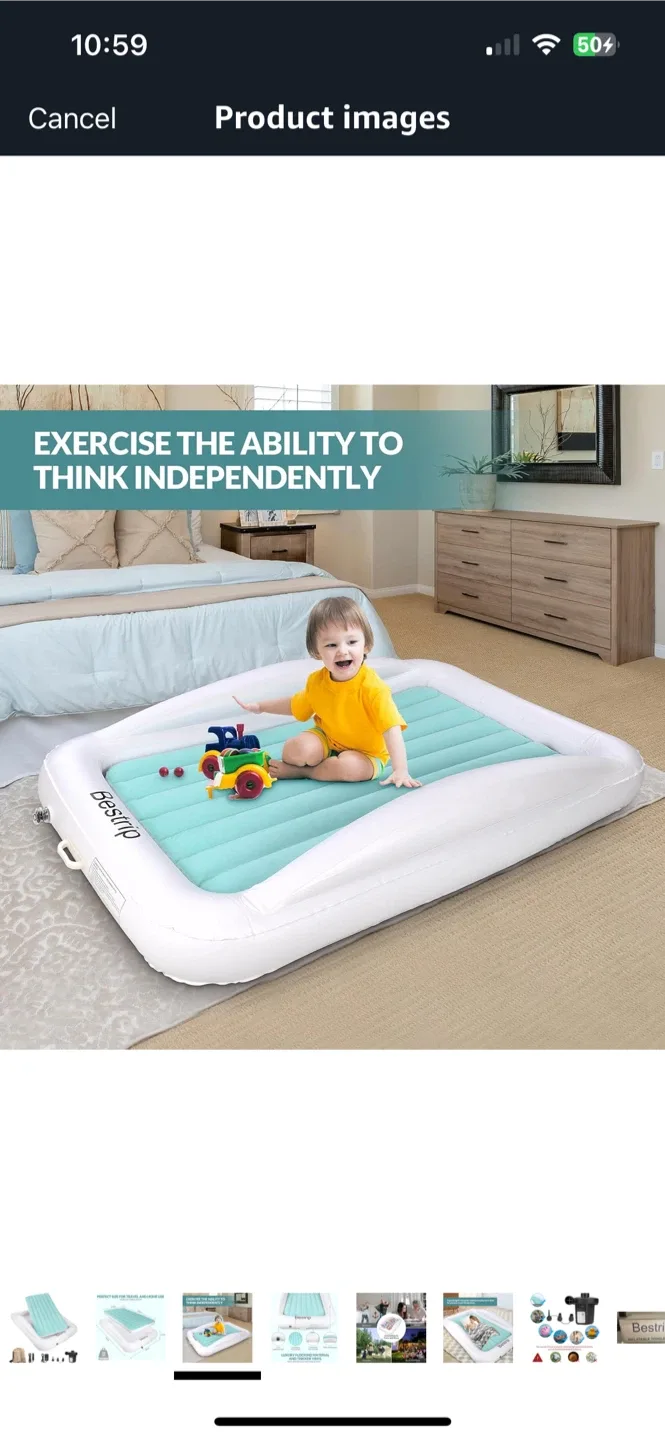 Bestrip Inflatable Toddler Travel Bed - White image indicator(10)