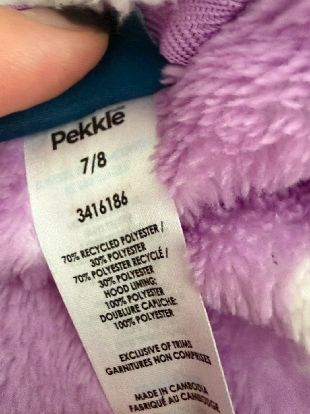 Pekkle Purple Floral Robe Size 7/8 image indicator(3)