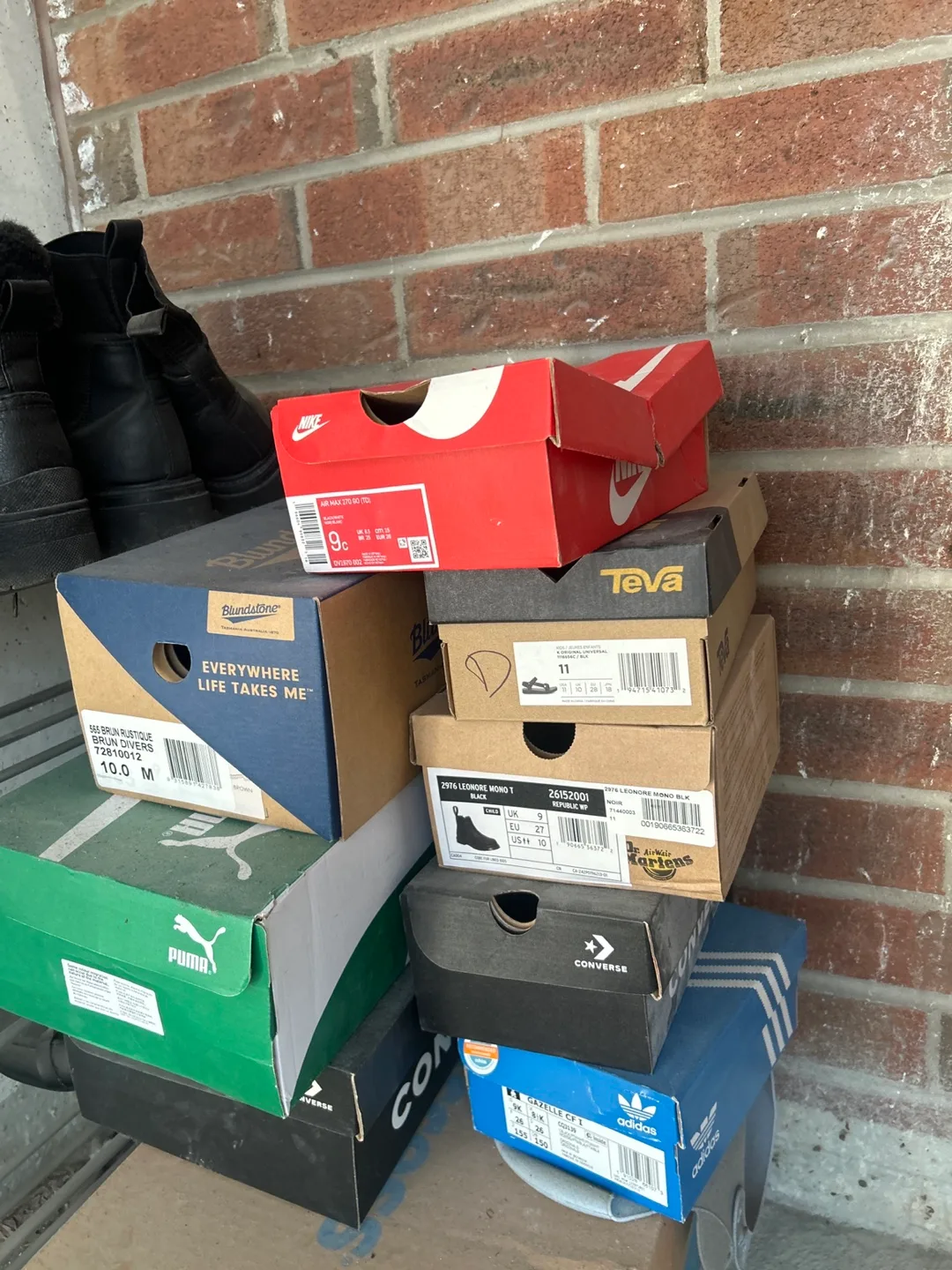 Assorted Shoe Boxes: Nike, Blundstone, Teva, Dr. Martens & More! thumbnail