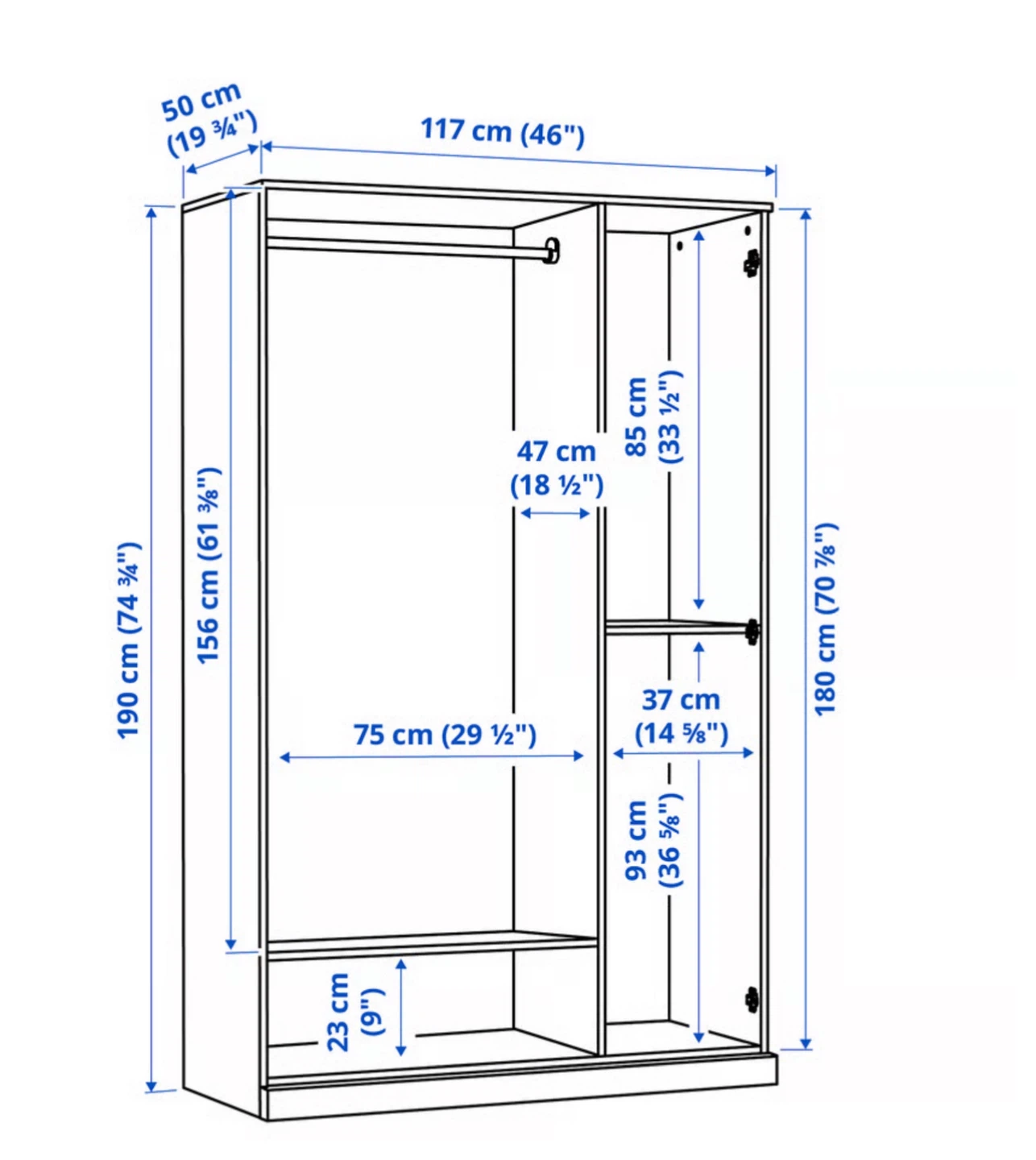 IKEA PAX Wardrobe with Mirror Doors - photo 5