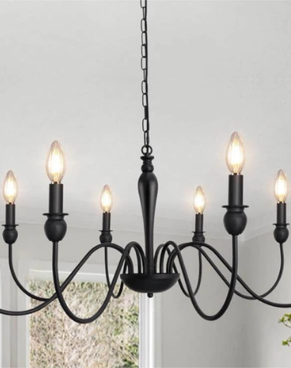 Black Farmhouse Chandelier - 6 Light