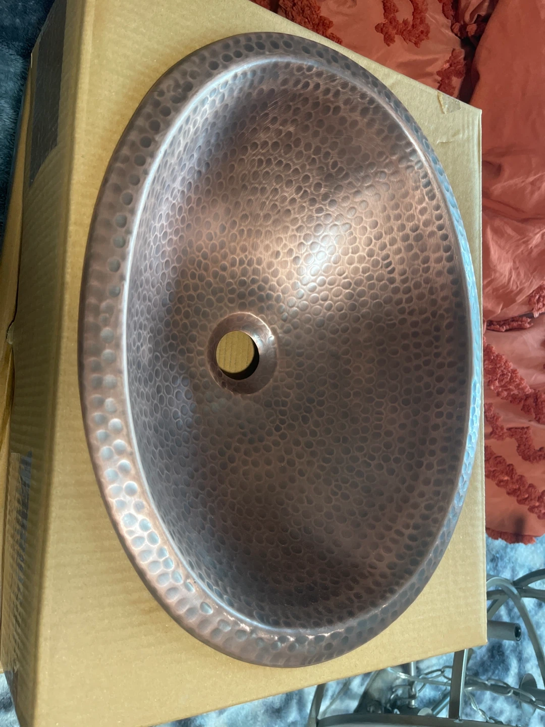 Oval Hammered Copper Sink