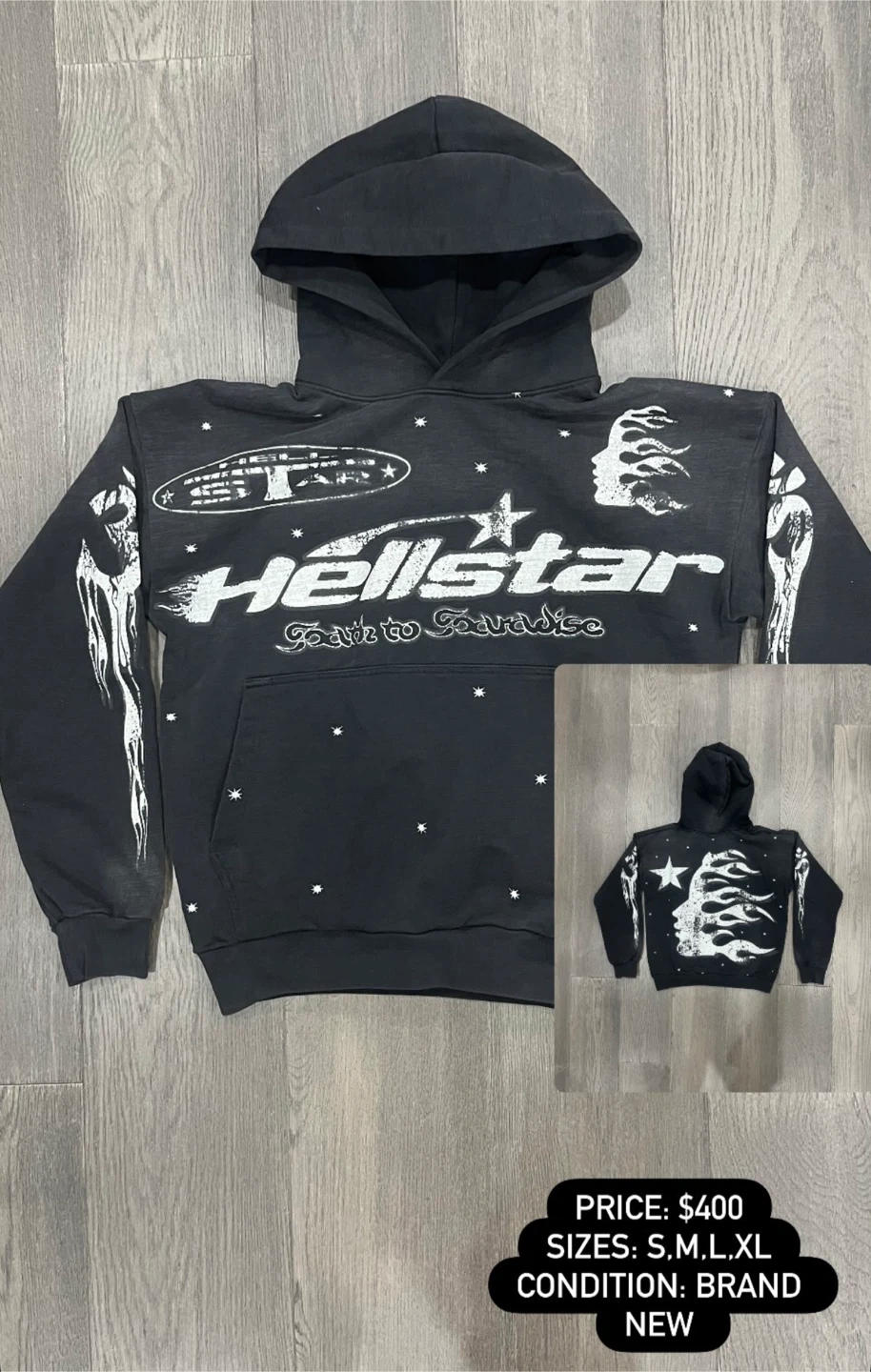 New Hellstar Hoodie - Sizes S, M, L, XL