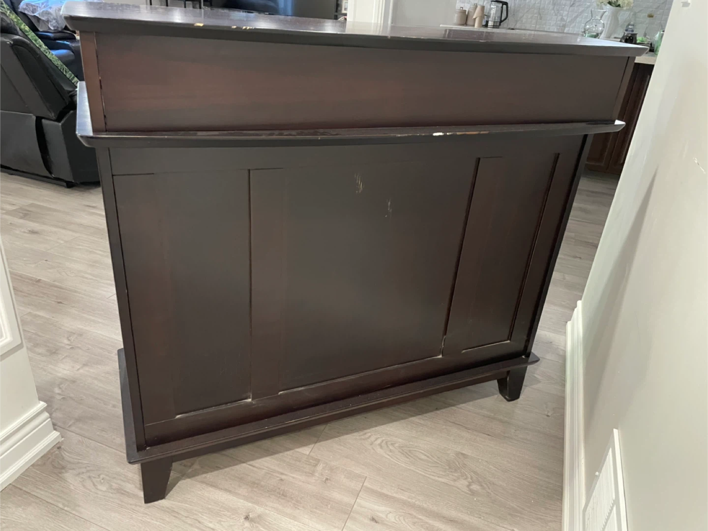 Dark Brown Bar Cabinet with Wine Rack - photo 3