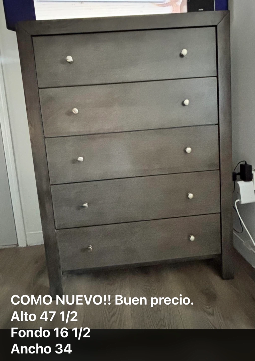 Gray Dresser - 6 Drawers