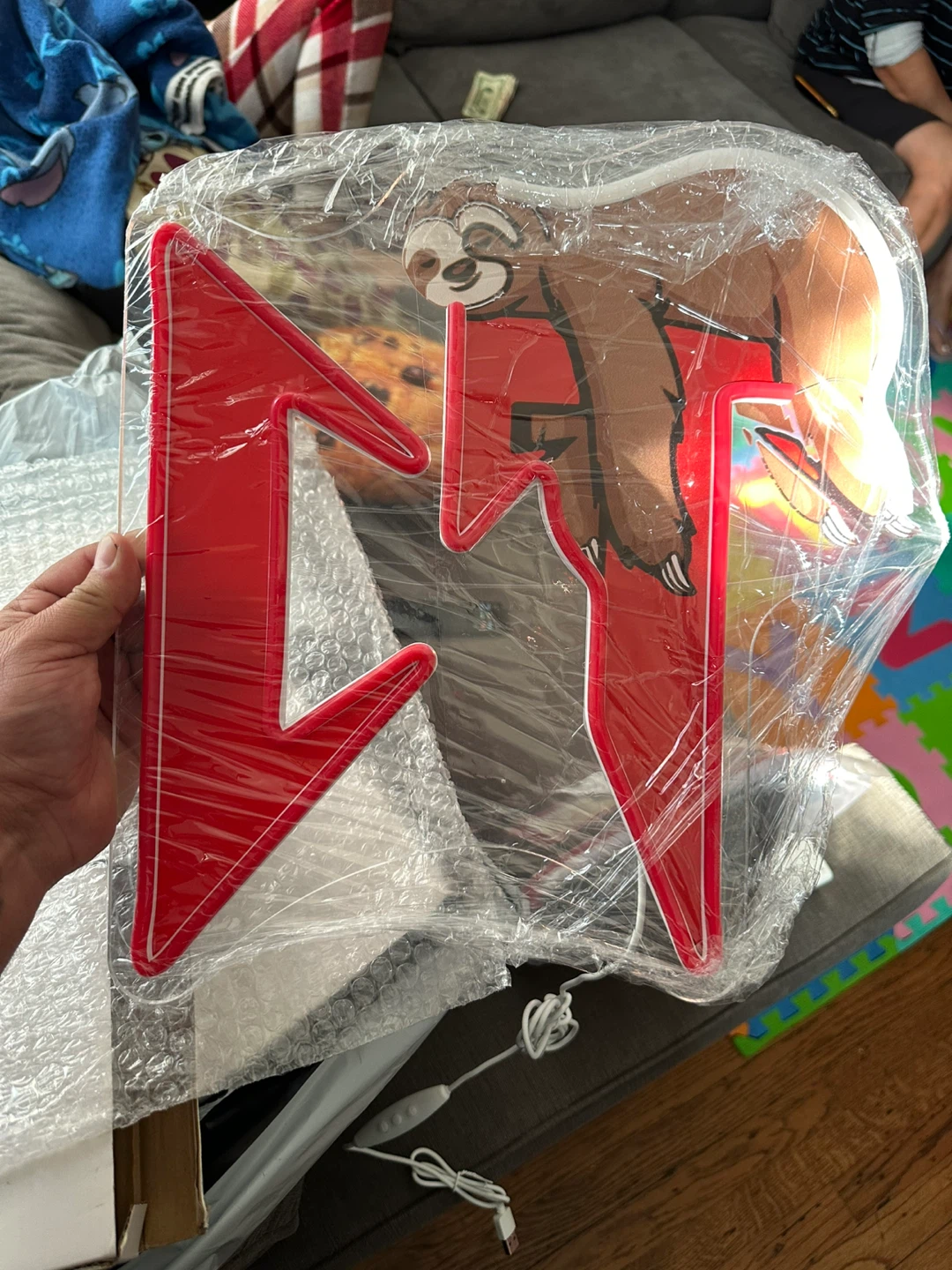 Sloth Neon Sign - Red & White