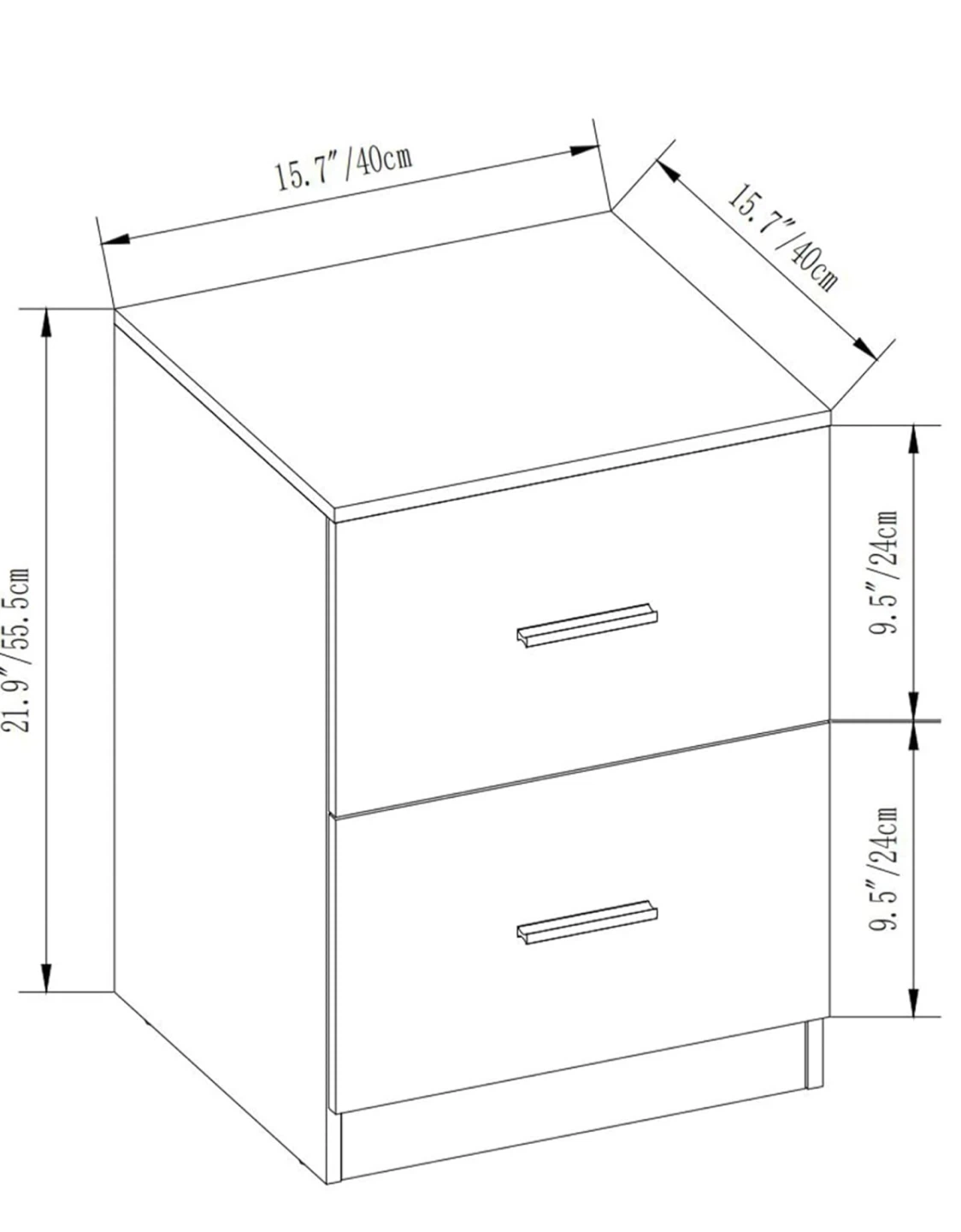 Nightstand  - White & Oak Two-Drawer - photo 4