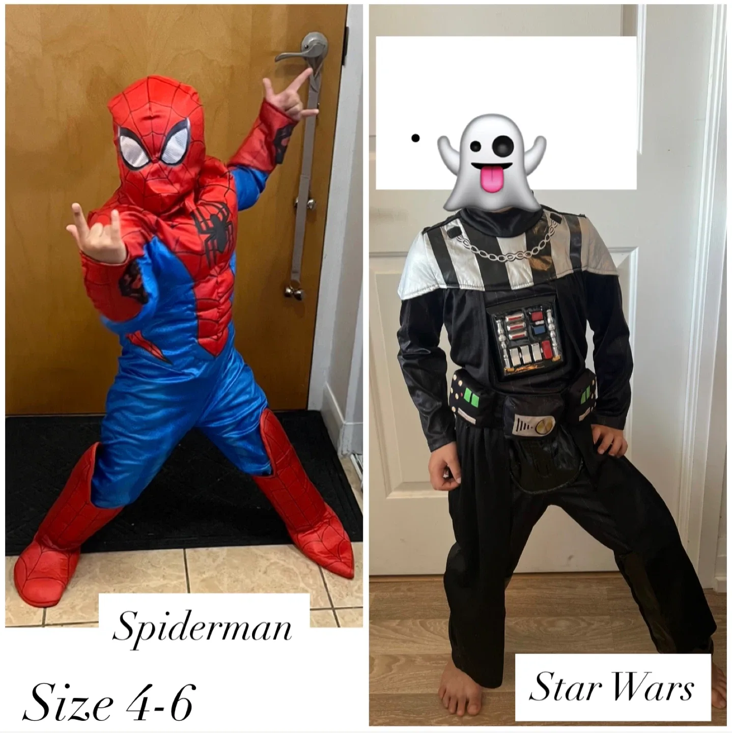 Kids' Costume: Spiderman, Star Wars, PJ Masks, Joker - Size 4-8