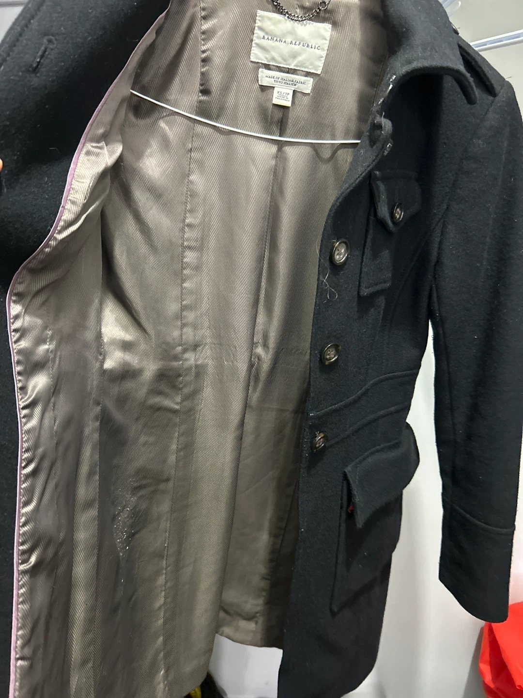 Banana Republic Black Wool Coat - Size XS/TP - photo 5
