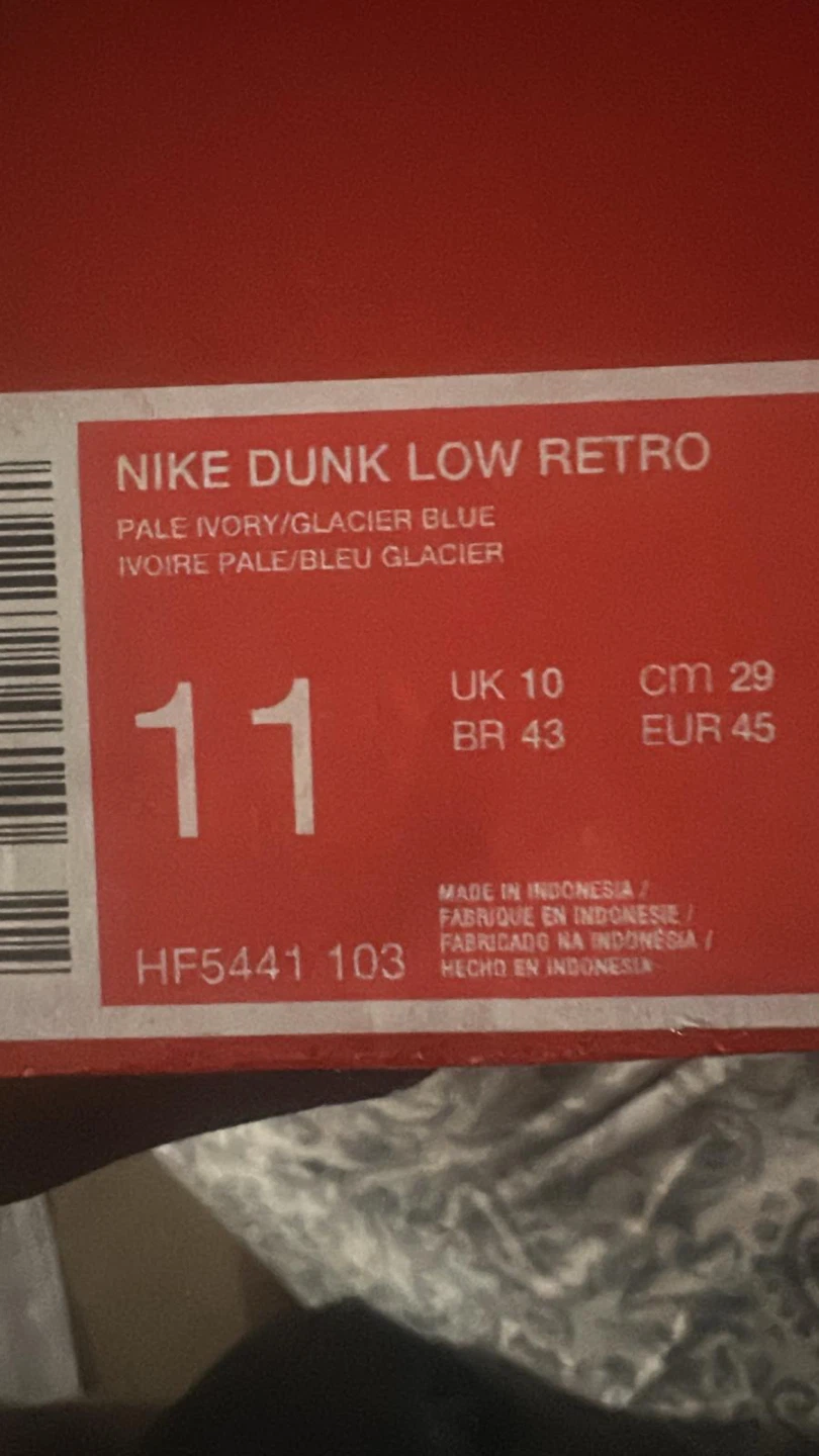 Nike Dunk Low Retro Pale Ivory/Glacier Blue - Size 11 - photo 2
