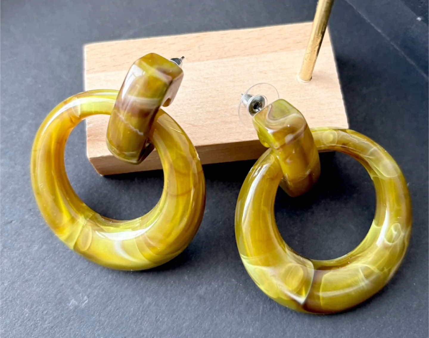 Resin Hoop Earrings (brand new )🧡 image indicator(2)