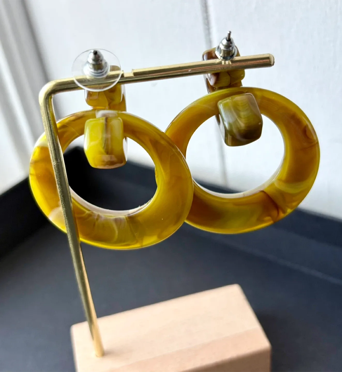 Resin Hoop Earrings (brand new )🧡 image indicator(3)