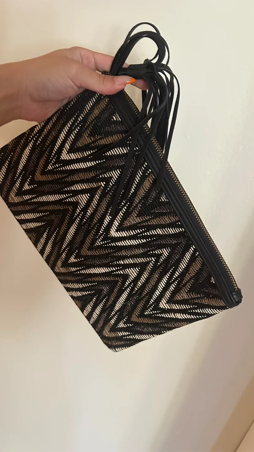 Clutch with Tassels - Black thumbnail