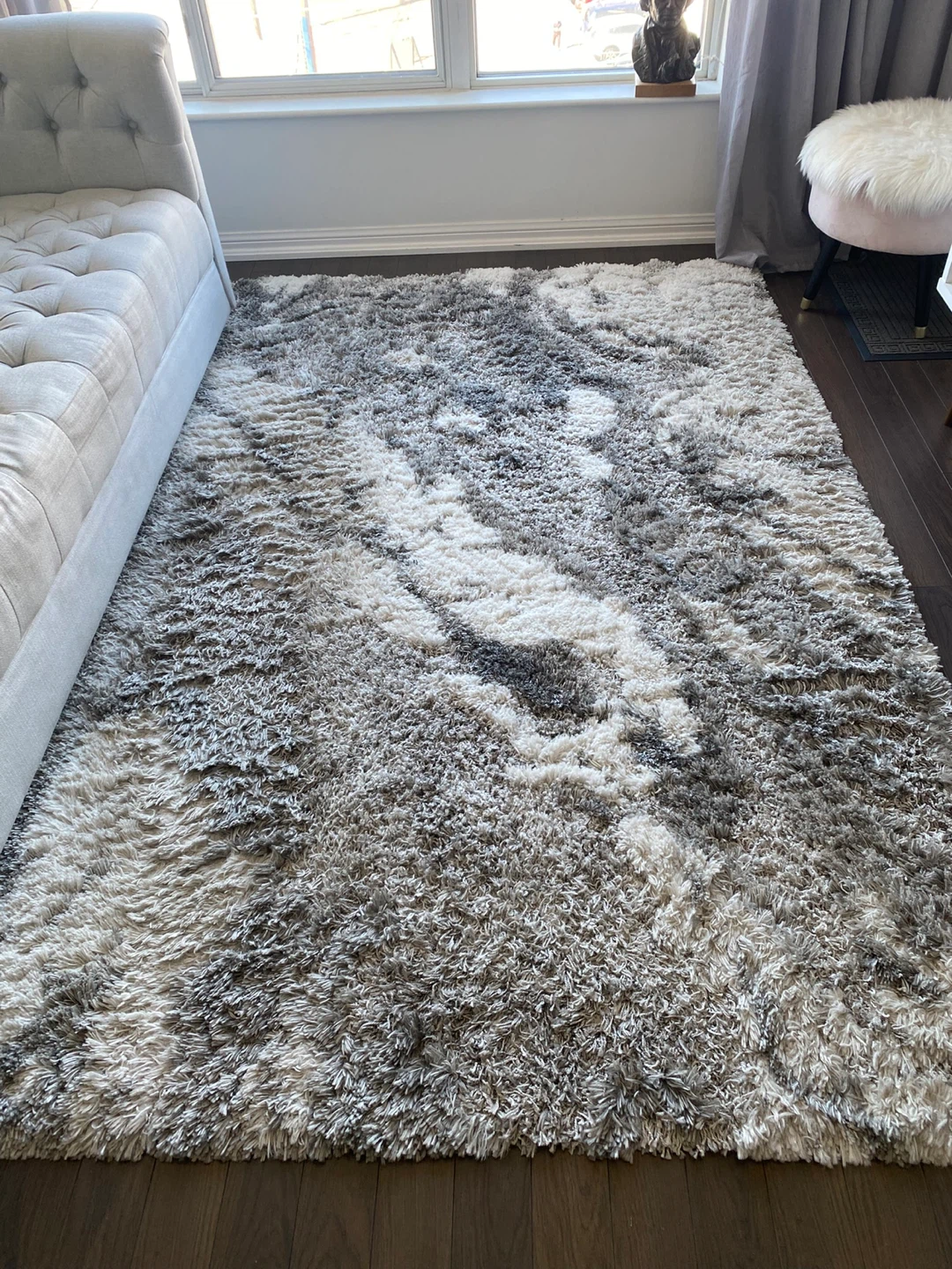 Grey & White Shag Rug - photo 4
