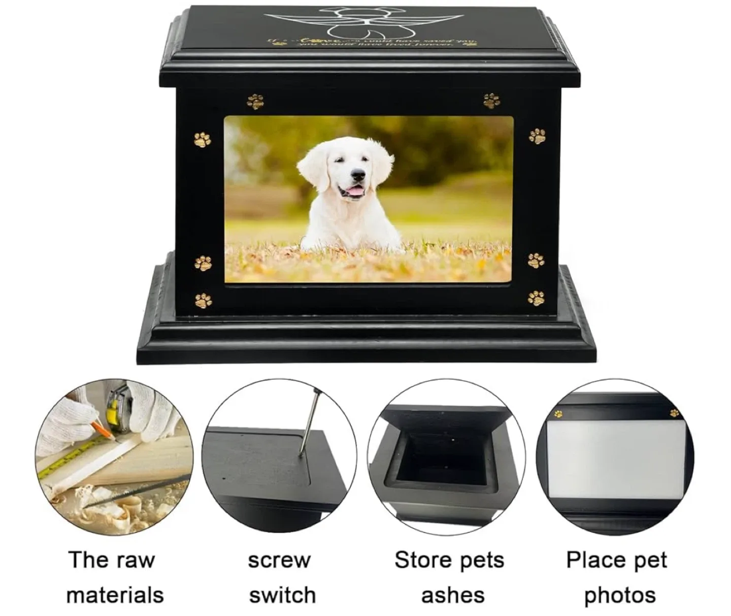Pet Urn for Dog Ashes with Photo Frame image indicator(3)